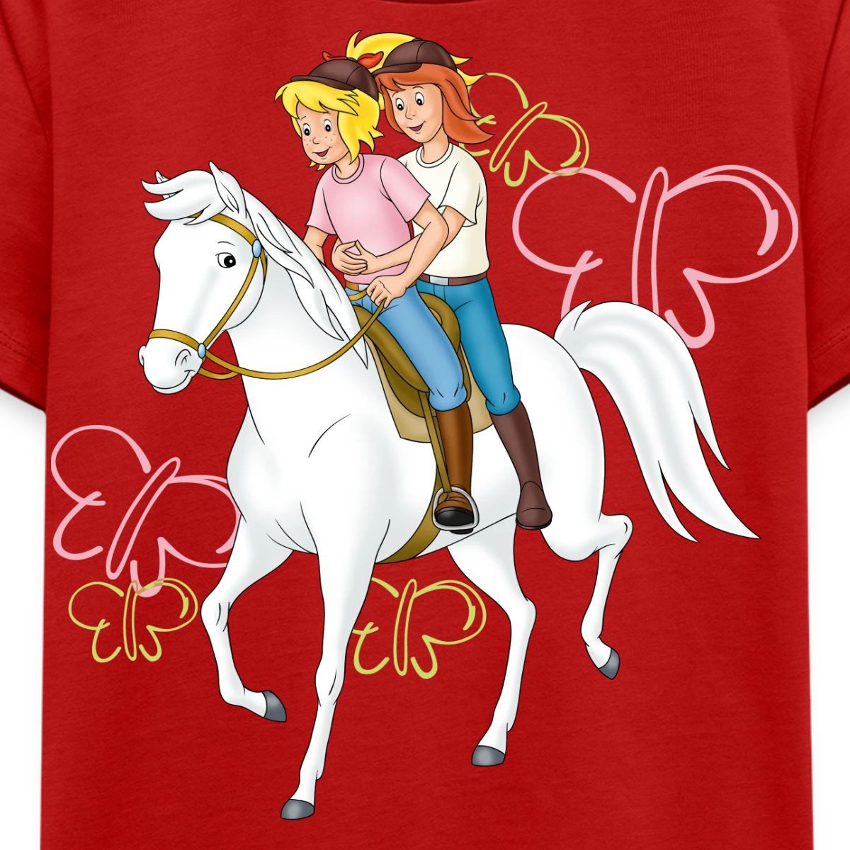 Spreadshirt T-Shirt Bibi Und Tina Reiten Auf Stute Sabrina Kinder Premium T-Shirt (1-tlg)