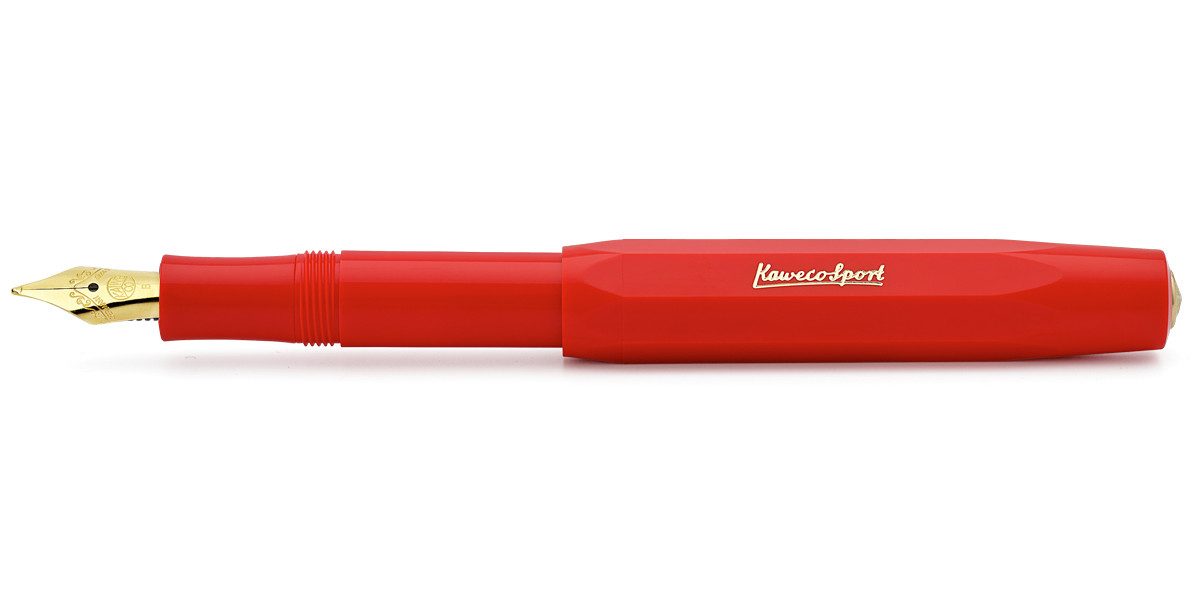 Kaweco Füllfederhalter Kaweco CLASSIC Sport Füllhalter Rot, Extra Fein vergoldet
