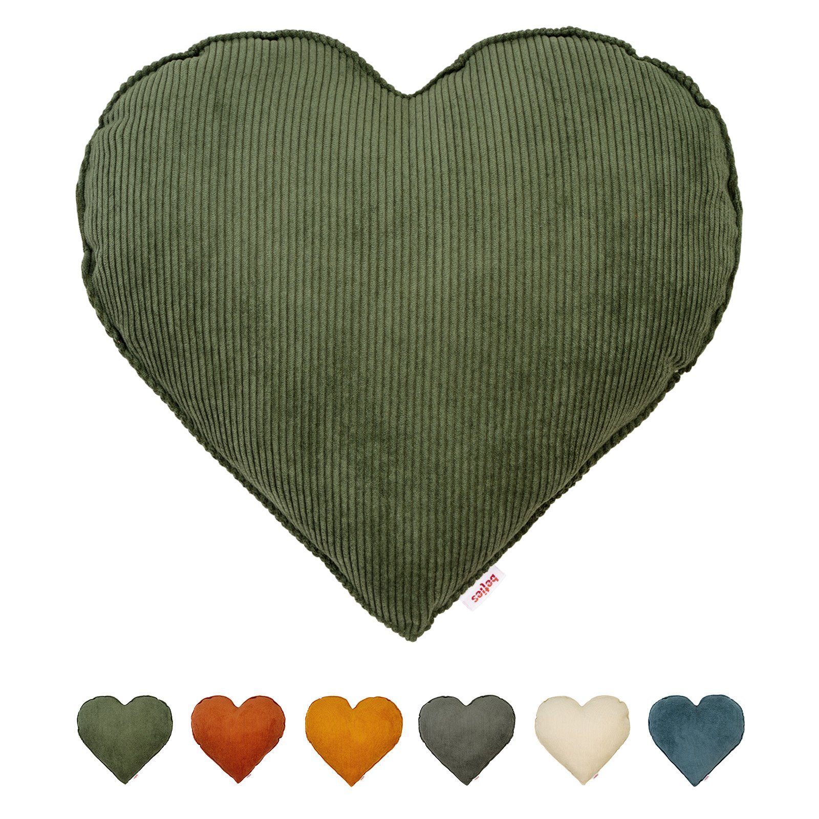 beties Декоративные подушки HYggelig No.1, Cord Herz-Kissen gefüllt im skandinavischen Hygge Style