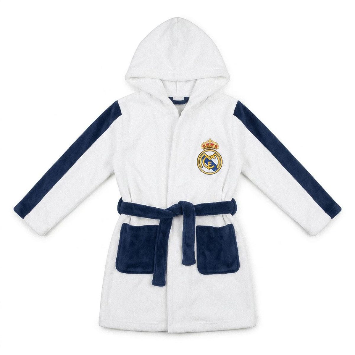 Real Madrid Kinderbademantel Kinder Bademantel für Bad Alltag Freizeit gemütliche Ruhepausen, Polyester