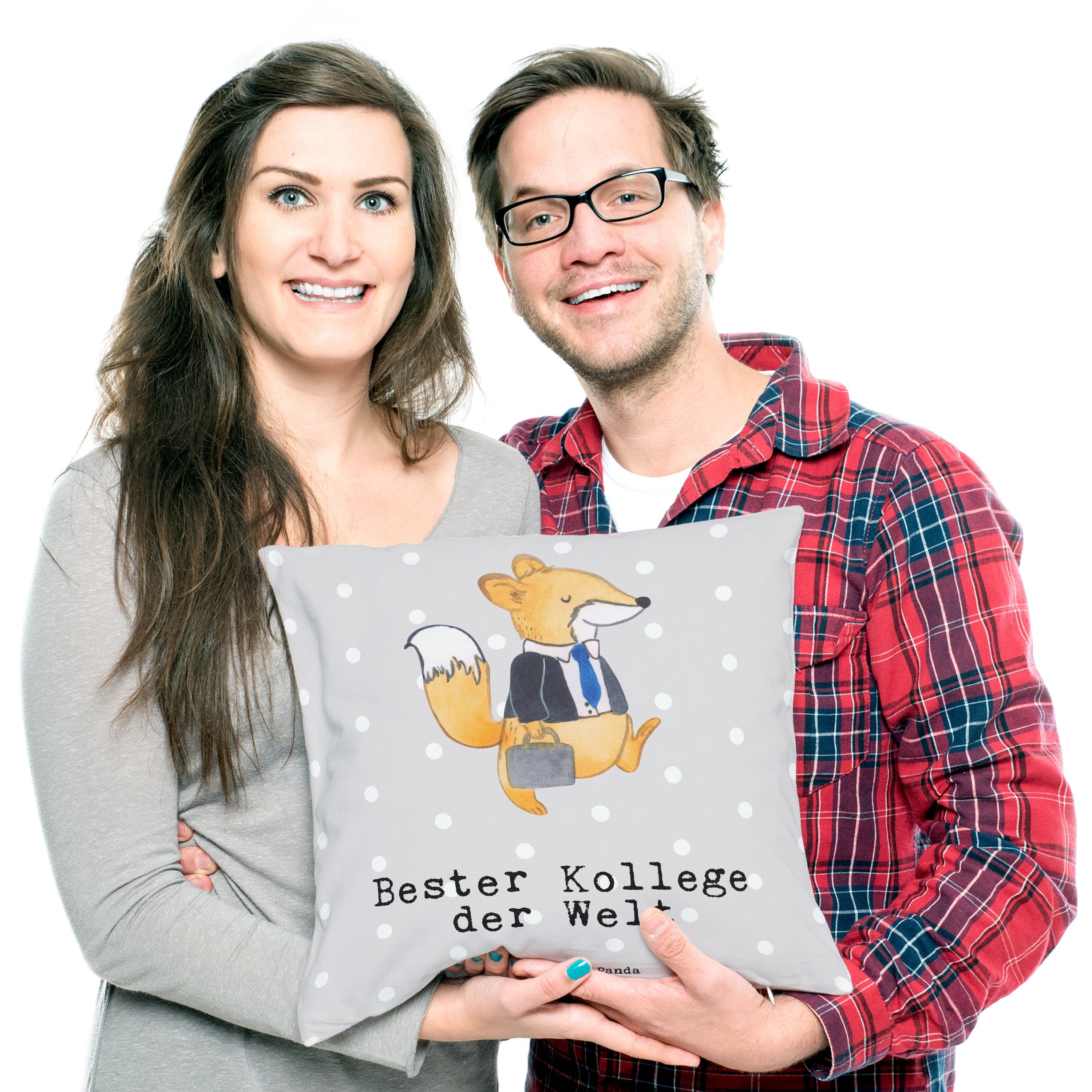 Mr. & Mrs. Panda Grau Bester der Welt Geschenk, Dekokissen Kollege - - Pastell Abschiedsges Fuchs