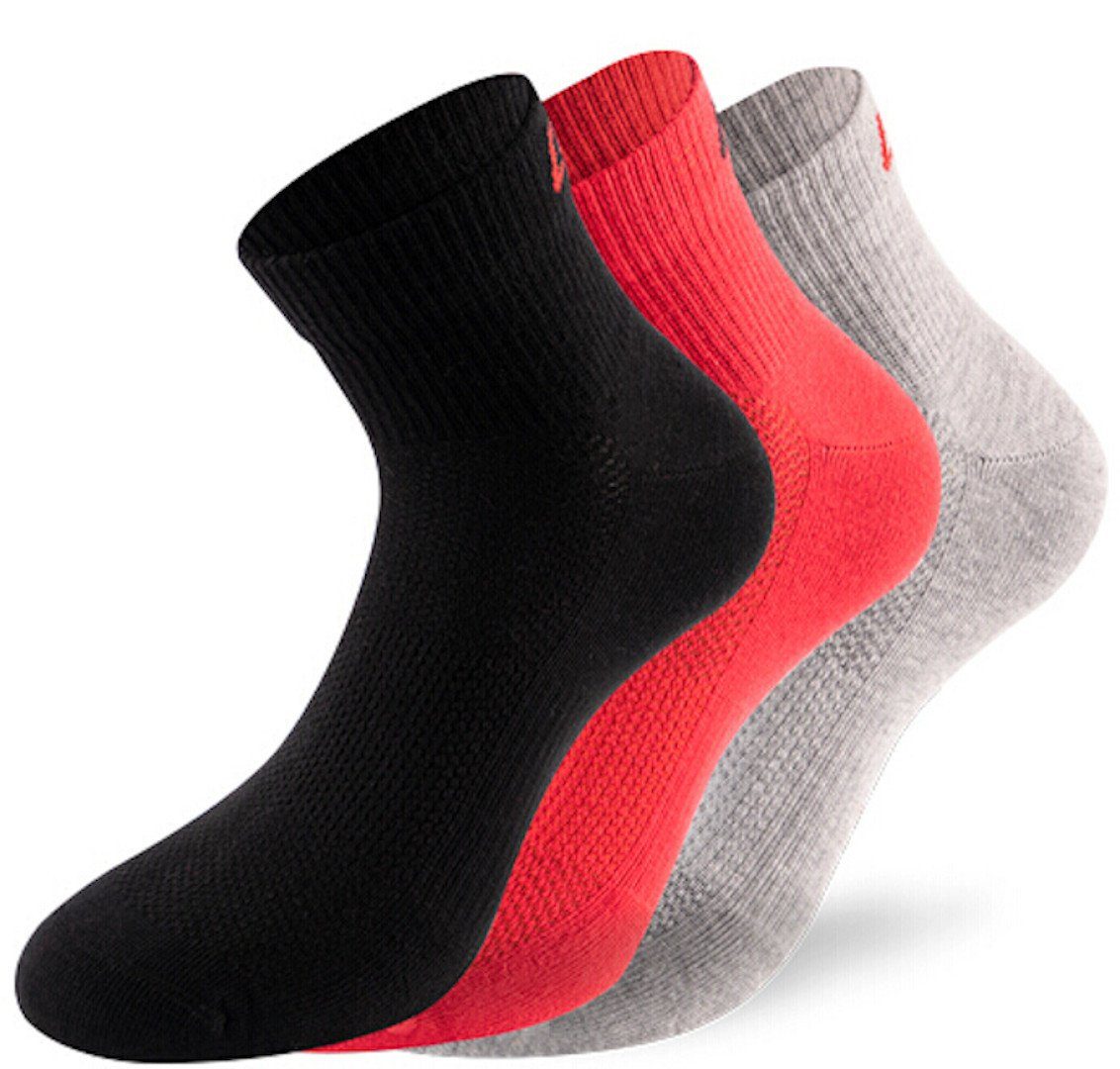 Lenz Socken Performance Quarter Tech Socken Schwarz - Rot - Grau