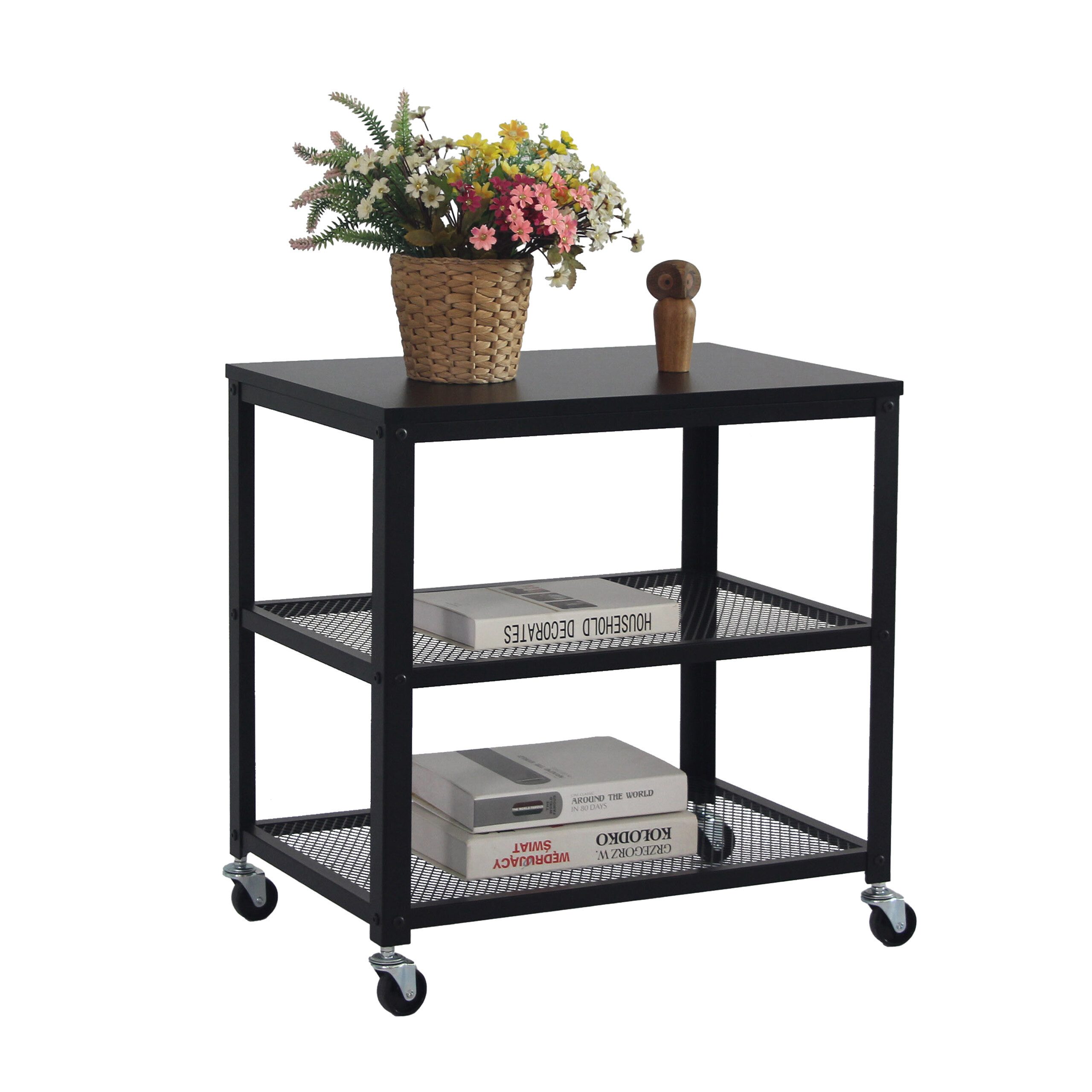 relaxdays Servierwagen Schwarzer Rollwagen 3 Ebenen, (1 St) günstig online kaufen