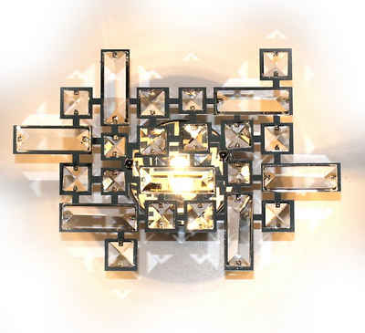 Lewima Deckenleuchte Design Deckenlampe Glas Kristall Silber, 28x20x10cm 1xG9 LED wechselbar Lichtfarbe und Stärke beliebig, Warmweiß/Kaltweiß möglich, K9 glitzernd funkelnde Glaskristalle - absolute Brillanz