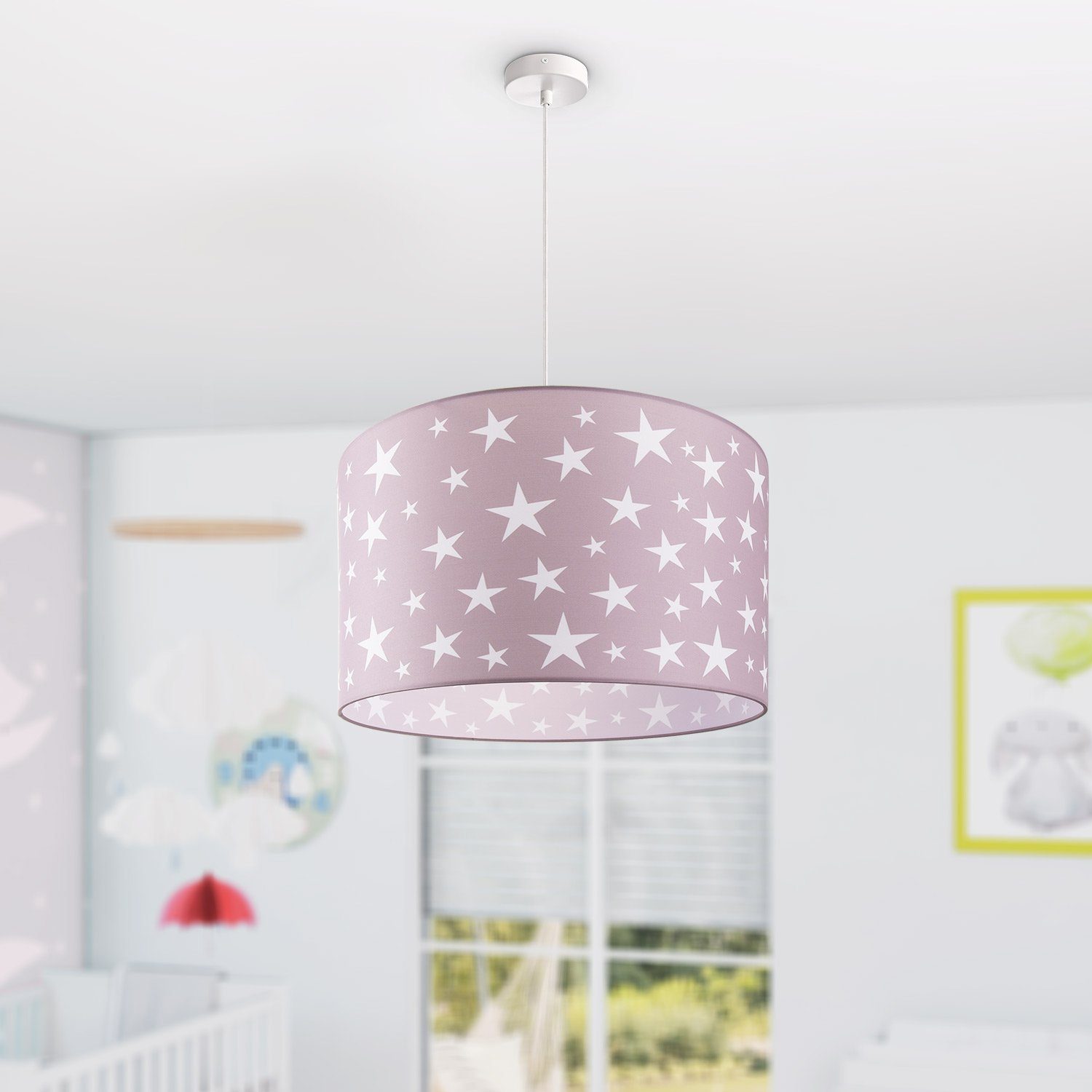 Paco Home Leuchtmittel, ohne LED Kinderzimmer Kinderlampe Capri Motiv 315, E27 Sternenhimmel Pendelleuchte Deckenlampe