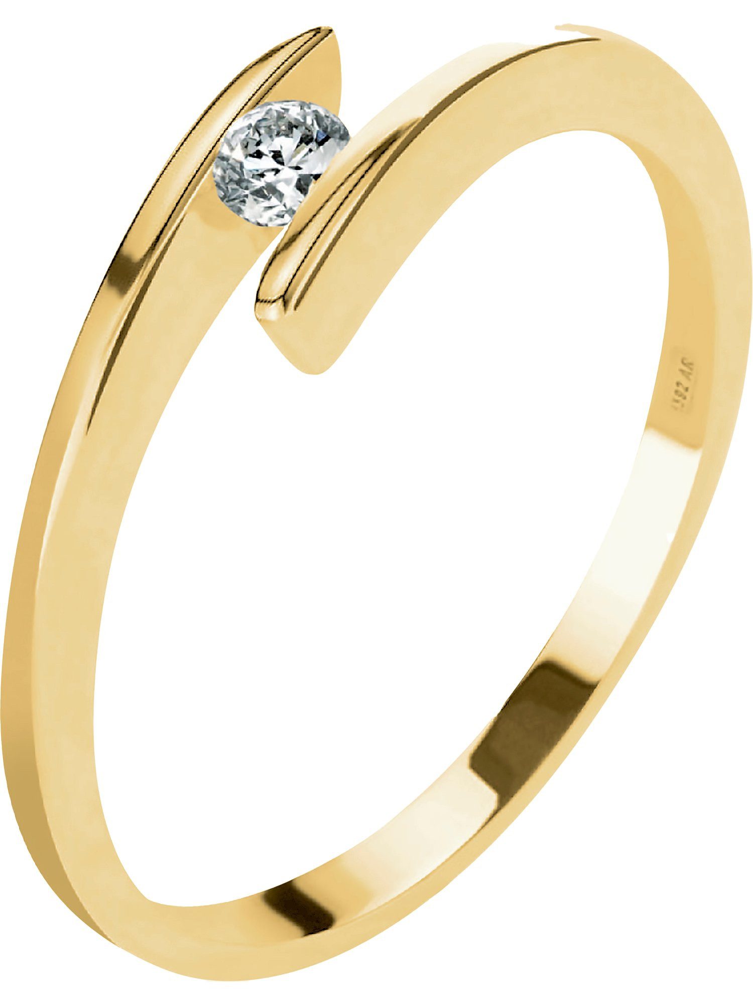 Diamantring CHRIST Damen-Damenring 585er Gelbgold 1 Diamant
