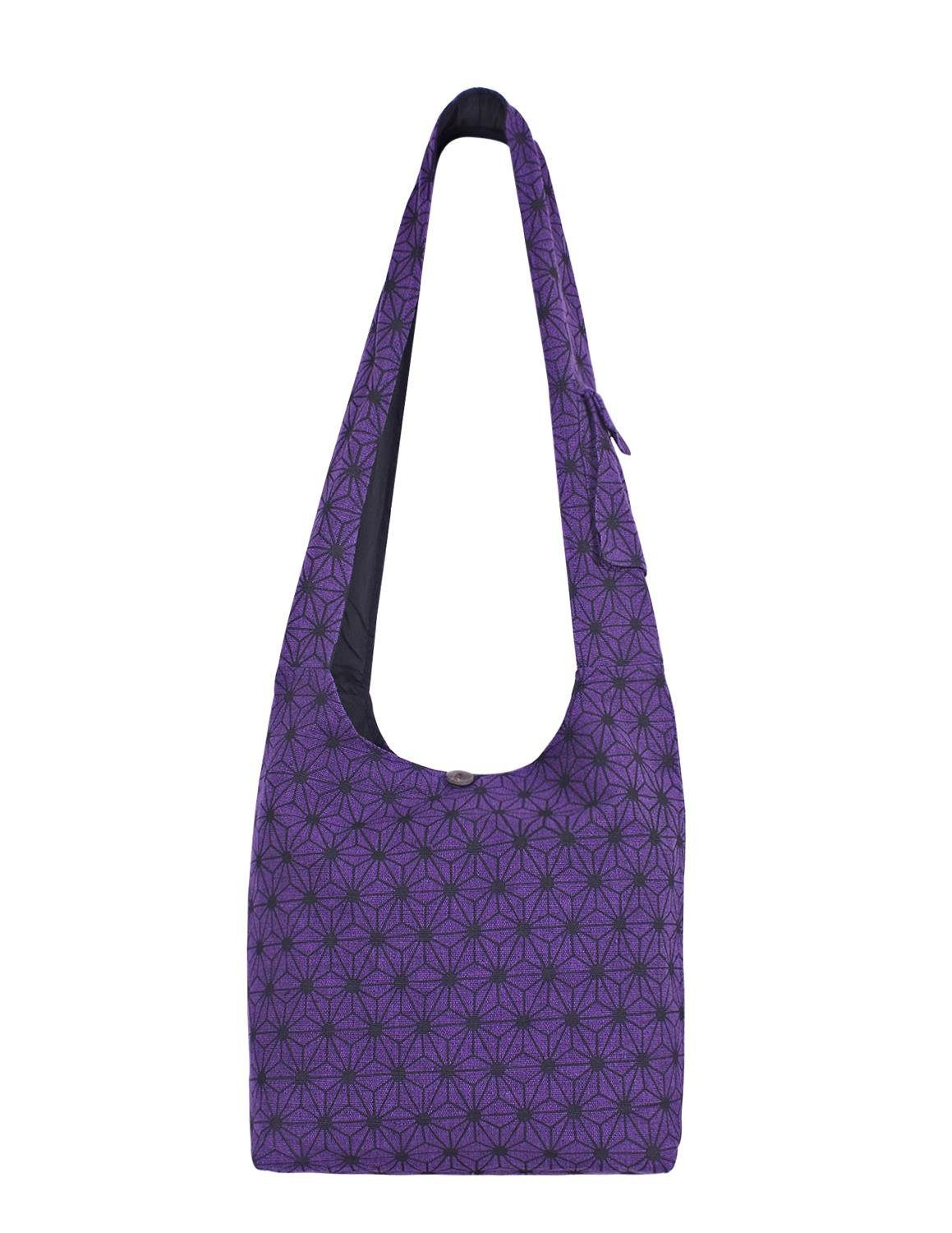 Shopper Umhängetasche Schultertasche Asanoha Druck