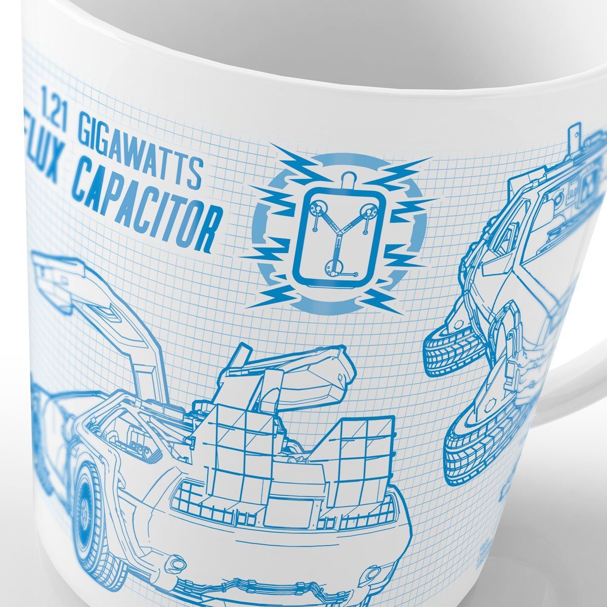 delorean the style3 Kaffeebecher future Tasse zukunft Tasse, Keramik, to Blaupause die DMC-12 back zurück in