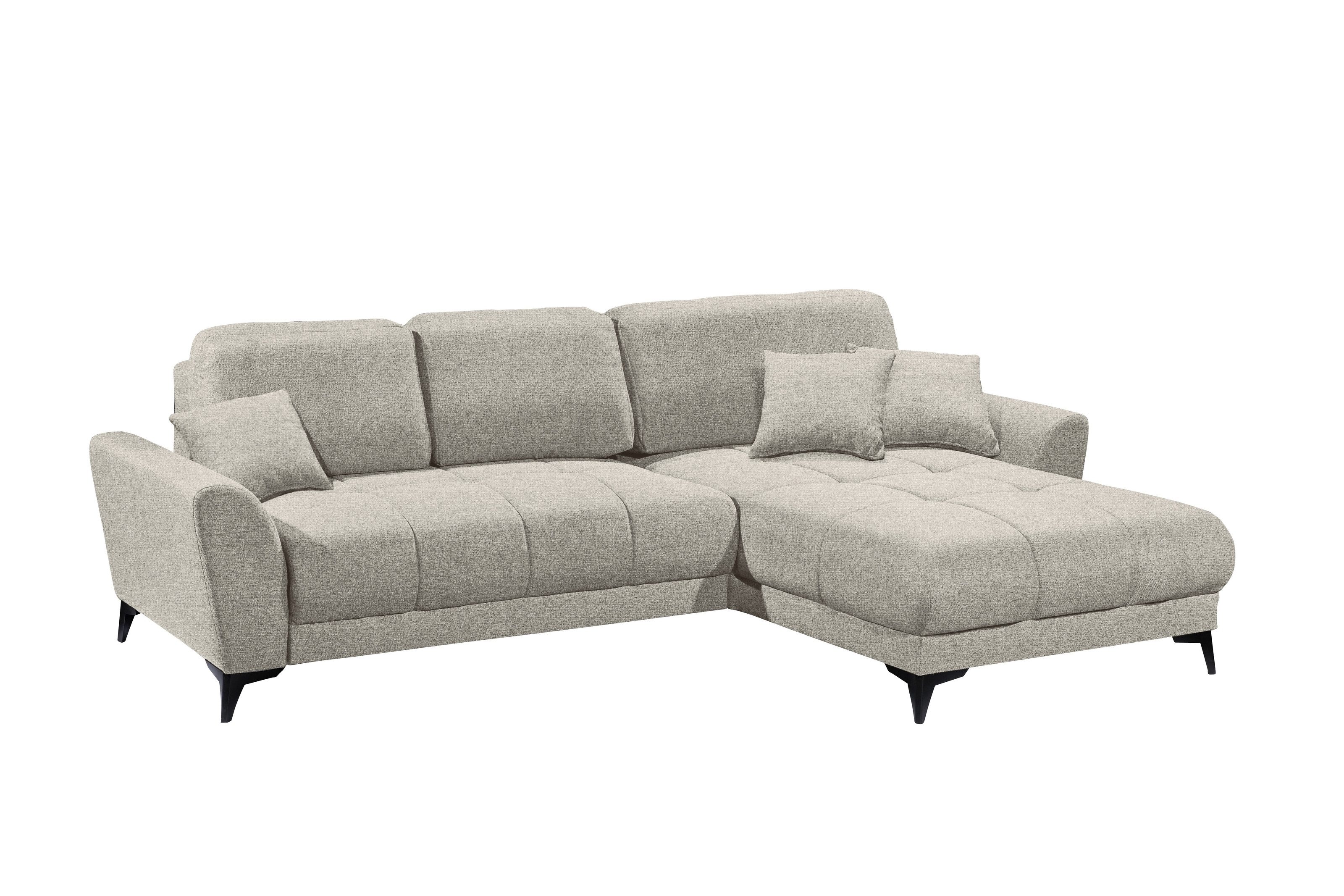 freiraum Wohnlandschaft BERN, Schlaffunktion, Bettkasten, Bezug Farbe sand - 281x91x189 (BxHxT)