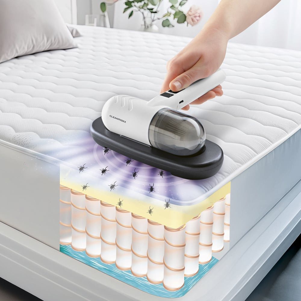 CLEANmaxx Matratzenreinigungsgerät CLEANmaxx Milbensauger Akku Kompakt mit EPA-Filter, 20 W, beutellos, CLEANmaxx Milbensauger Akku Kompakt mit EPA-Filter