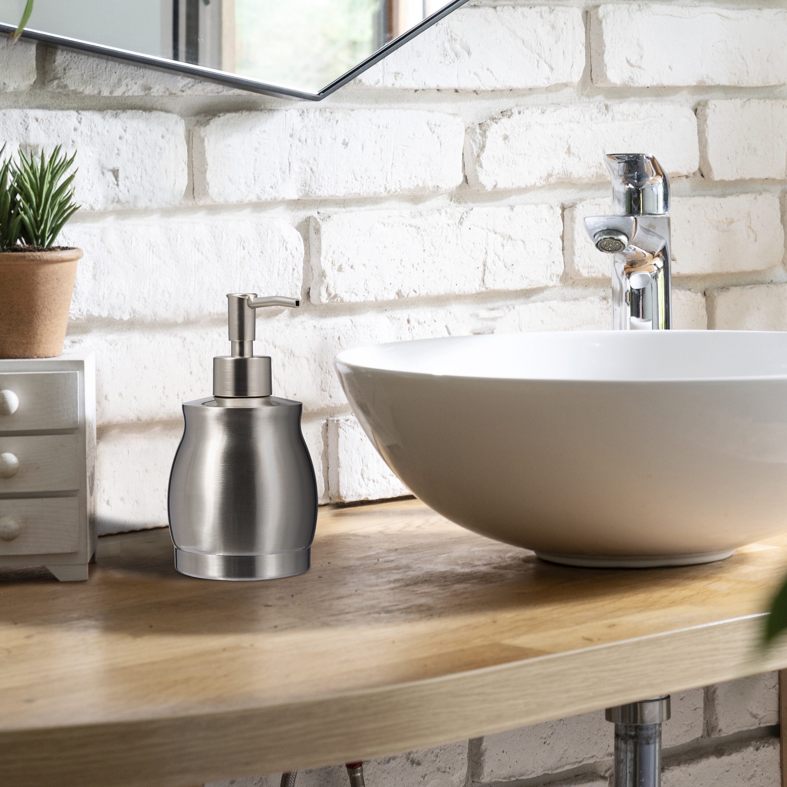 relaxdays Seifenspender Edelstahl 390 ml, (1-tlg), silber günstig online kaufen