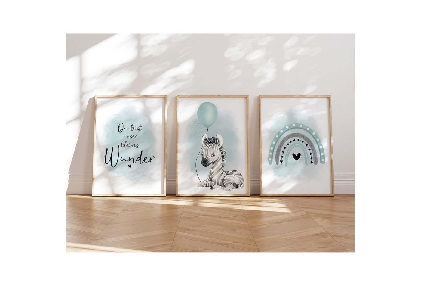 MeinBaby123® Poster Bilder Kinderzimmer, Poster Kinderzimmer Deko, Babyzimmer Deko, Spruch Wandbilder, Boho, Tiere
