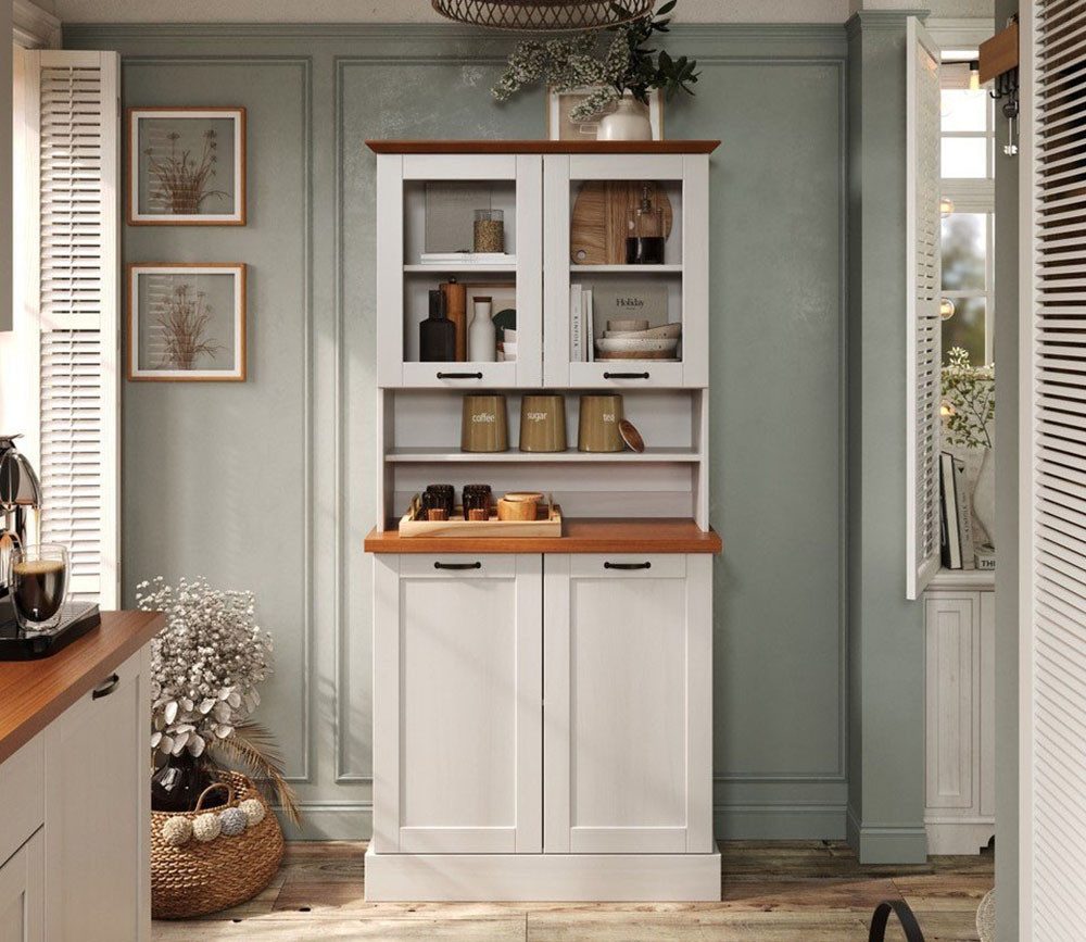 Home affaire Küchenbuffet Teramo Breite/Höhe 86/181 cm, mit Metallgriffen