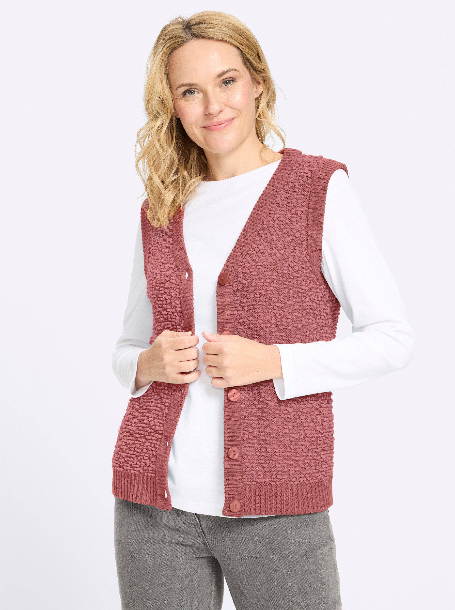 Sieh an! Strickweste Strickweste Ärmellos