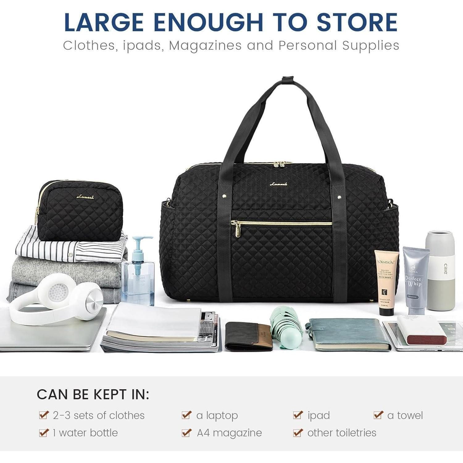 LuxusKollektion Weekender Reisetasche Damen Sporttasche Groß mit Laptopfach Weekender Handgepäck