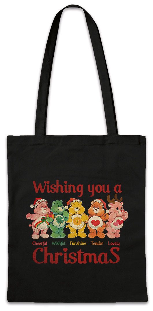 Urban Backwoods Beuteltasche Christmas Bears Wish Stofftasche Care X-Mas Weihnachten Glücksbärchi (1-tlg), Glücksbärchis Merry Santa X-Mas