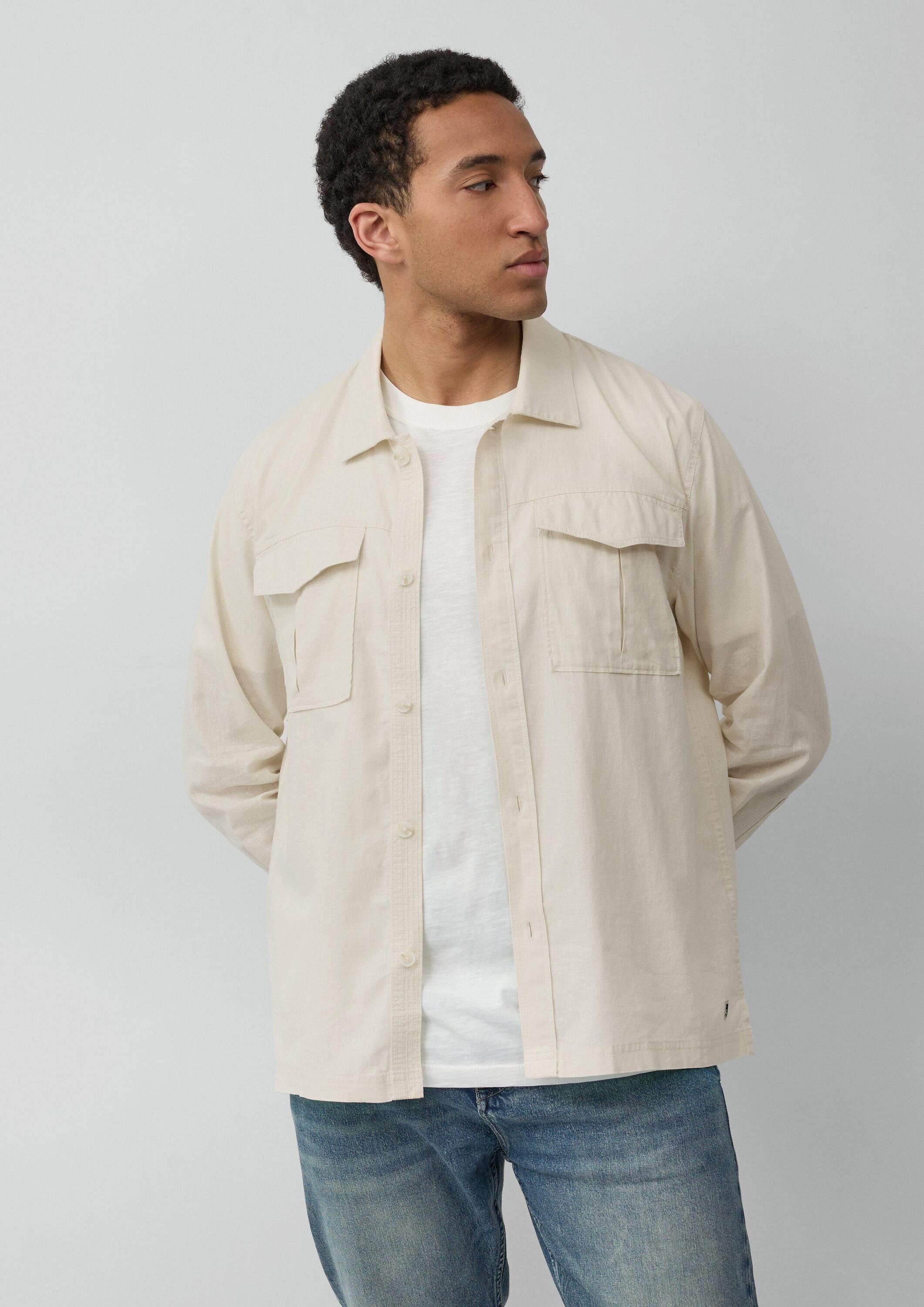 s.Oliver Hemdjacke Hemd Overshirt aus Leinenmix mit Kentkragen