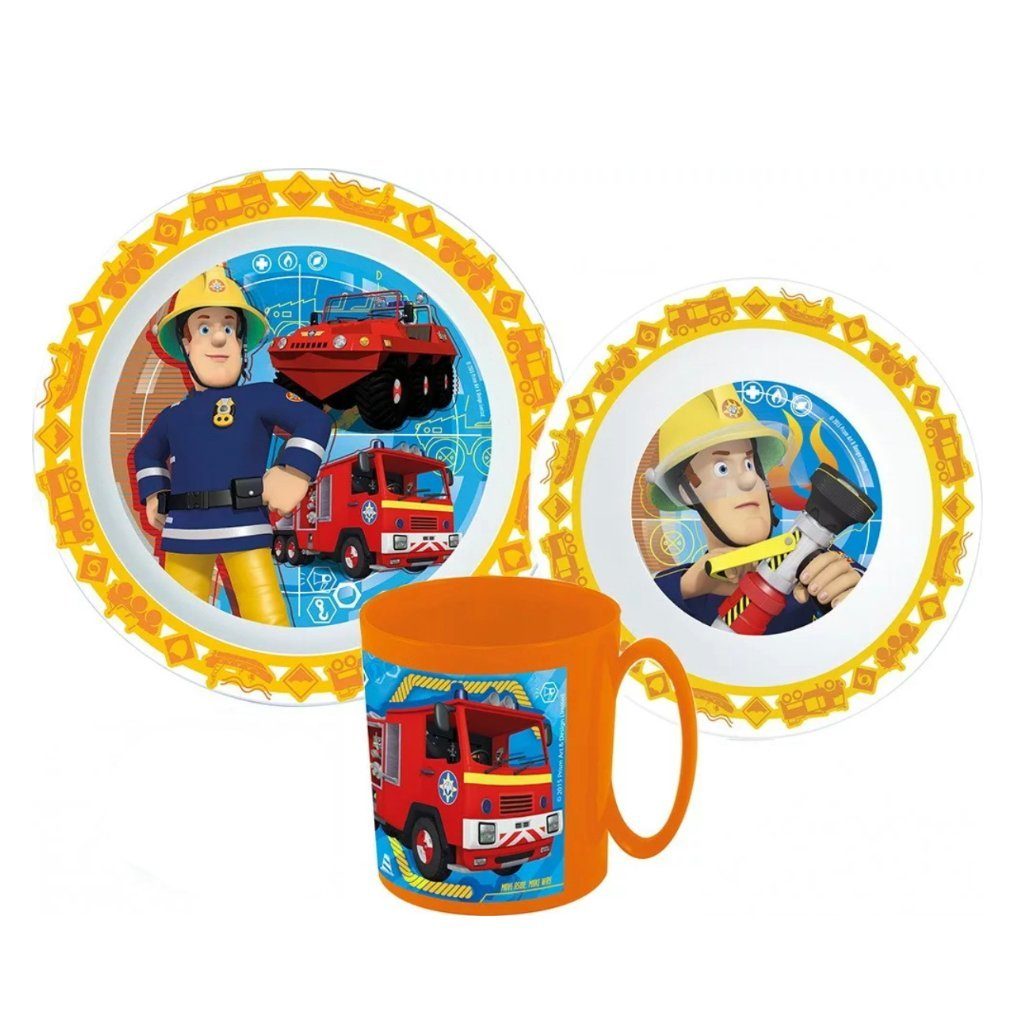Kindergeschirr-Set Feuerwehrmann Sam Kinder Geschirr-Set 3 teilig