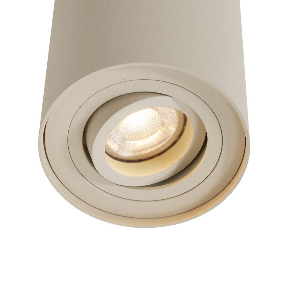 Qazqa LED Aufbaustrahler Rondoo, ohne Leuchtmittel, Extra-Warmweiß, QAZQA Aufbau­spot, gu10, Beige, Aluminium, Modern