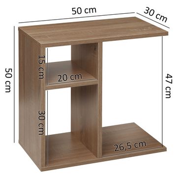 Wohnling Beistelltisch WL5.314 (50x50x30 cm Holz Sonoma, Design Anstelltisch Sofa), Kleiner Wohnzimmertisch, Sofatisch Rechteckig
