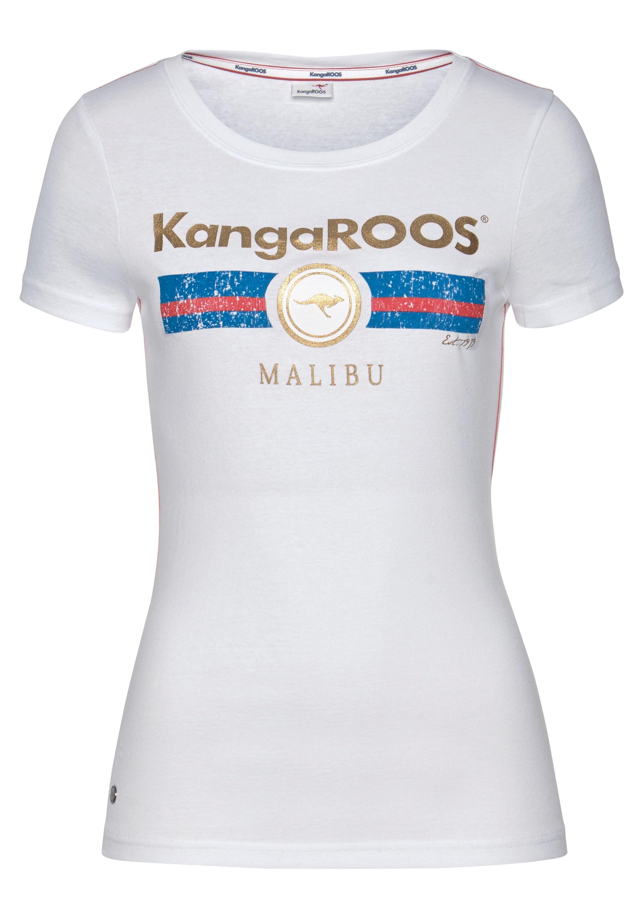 KangaROOS T-Shirt Kurzarm, unifarben und bedruckt, Rundhalsausschnitt. Reduzierter Preis € 17,49. Unverbindliche Preisempfehlung € 24,99
