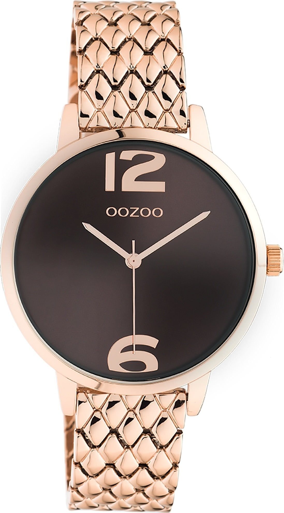 OOZOO Quarzuhr Oozoo Unisex Armbanduhr roségold Analog, (Analoguhr), Damen, Herrenuhr rund, (ca. 38mm) Edelstahlarmband, Elegant-Style