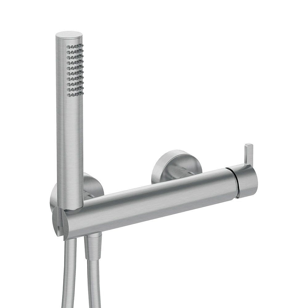 Lomadox Duscharmatur SILIA-30 mit Duschbrause, Edelstahl gebürstet