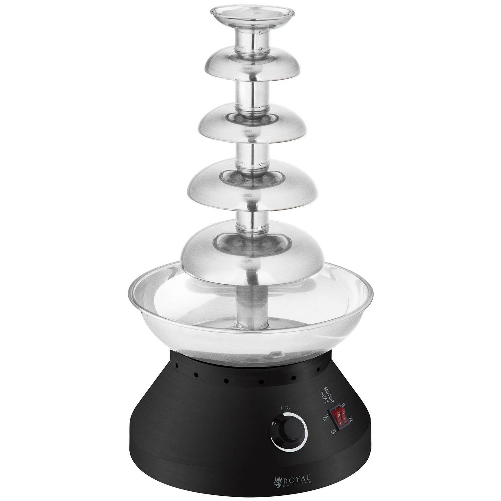 Royal Catering Schokoladenbrunnen Schokofontäne Schokofondue 4L 5 Etagen