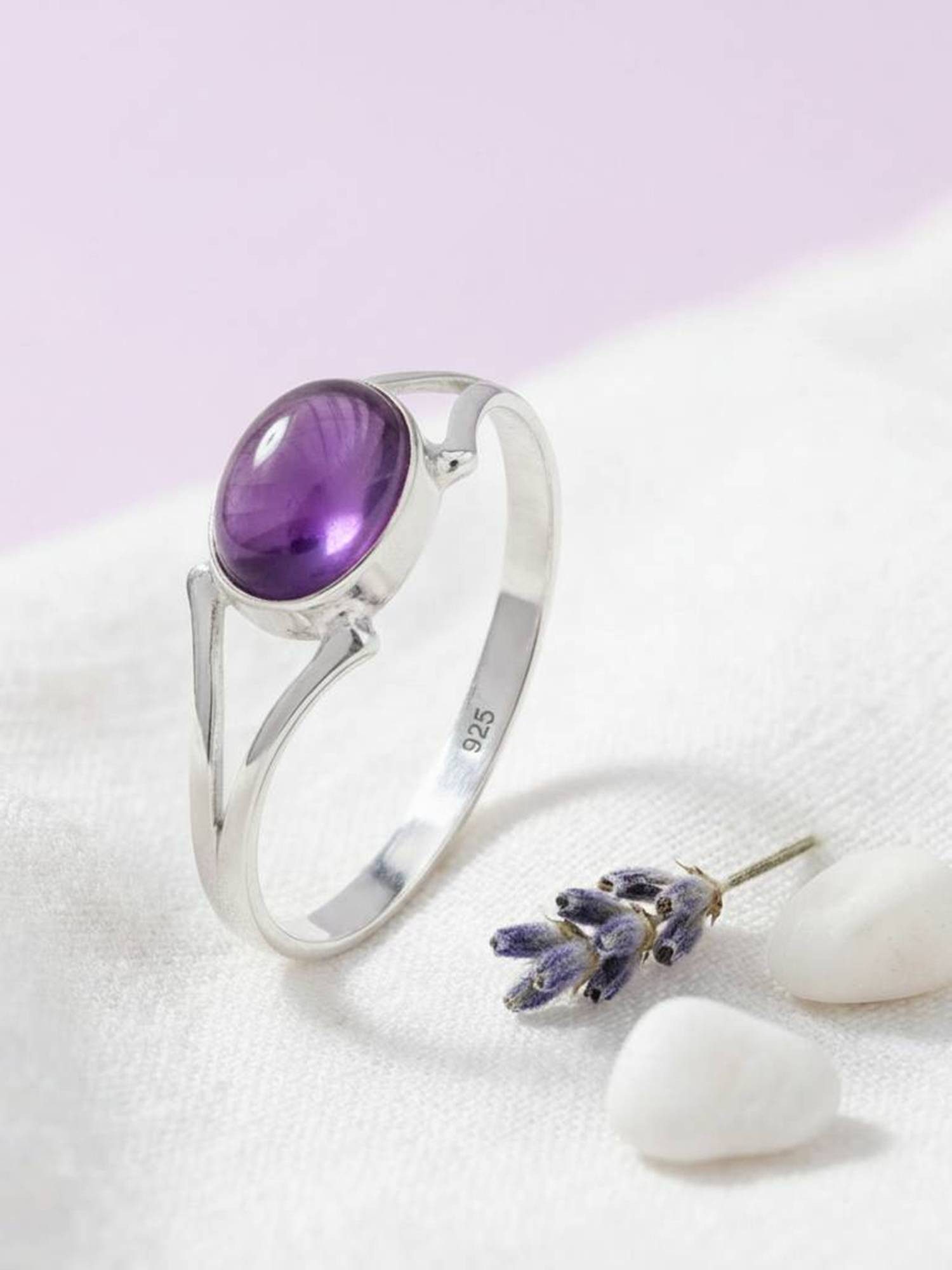 mantraroma Silberring TEKILI oval aus 925 Silber mit Amethyst (Ring mit Sch günstig online kaufen