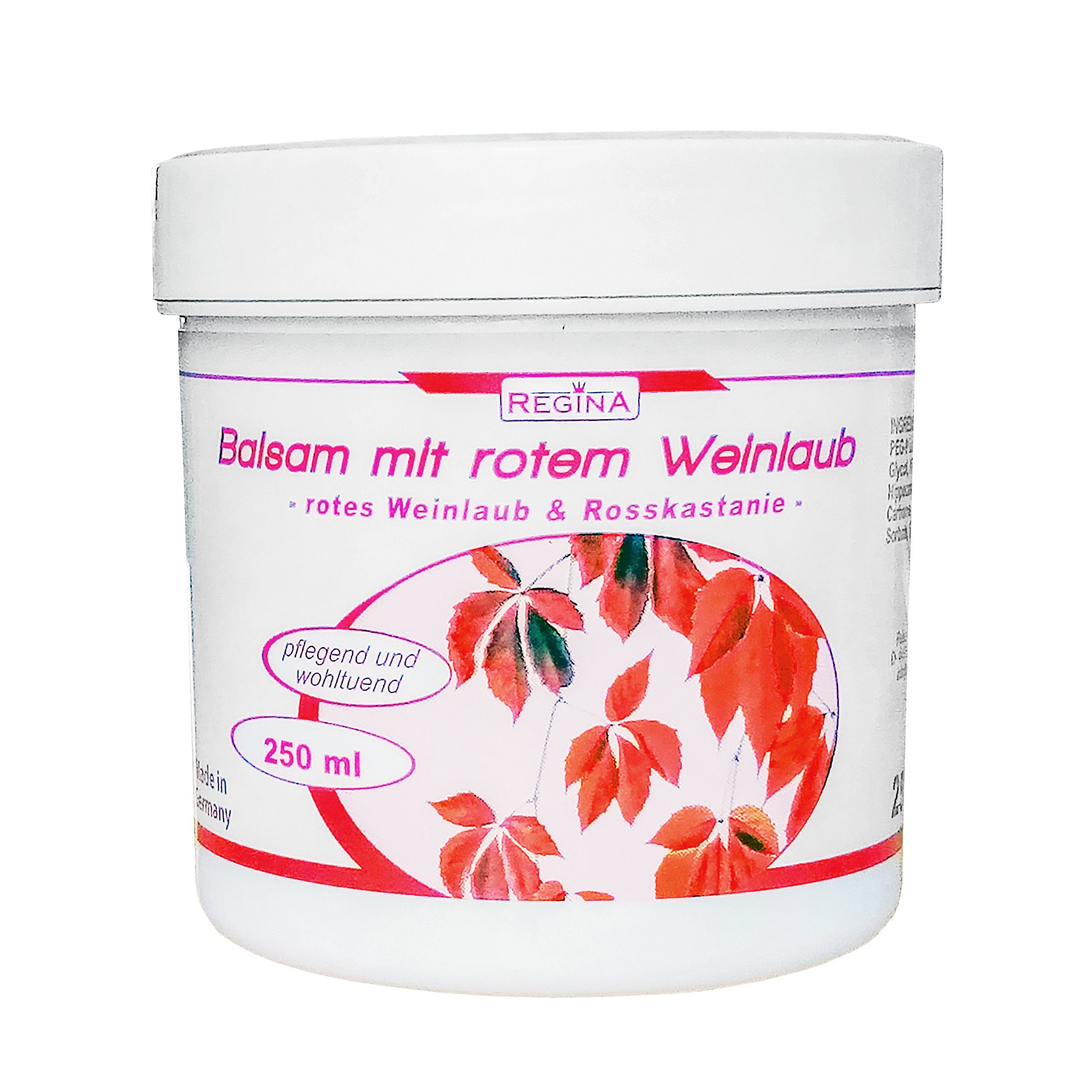 REGINA Fußcreme BALSAM mit rotem Beincreme Lotion Salbe Fußcreme 250ml Creme WEINLAUB 44, Fuß