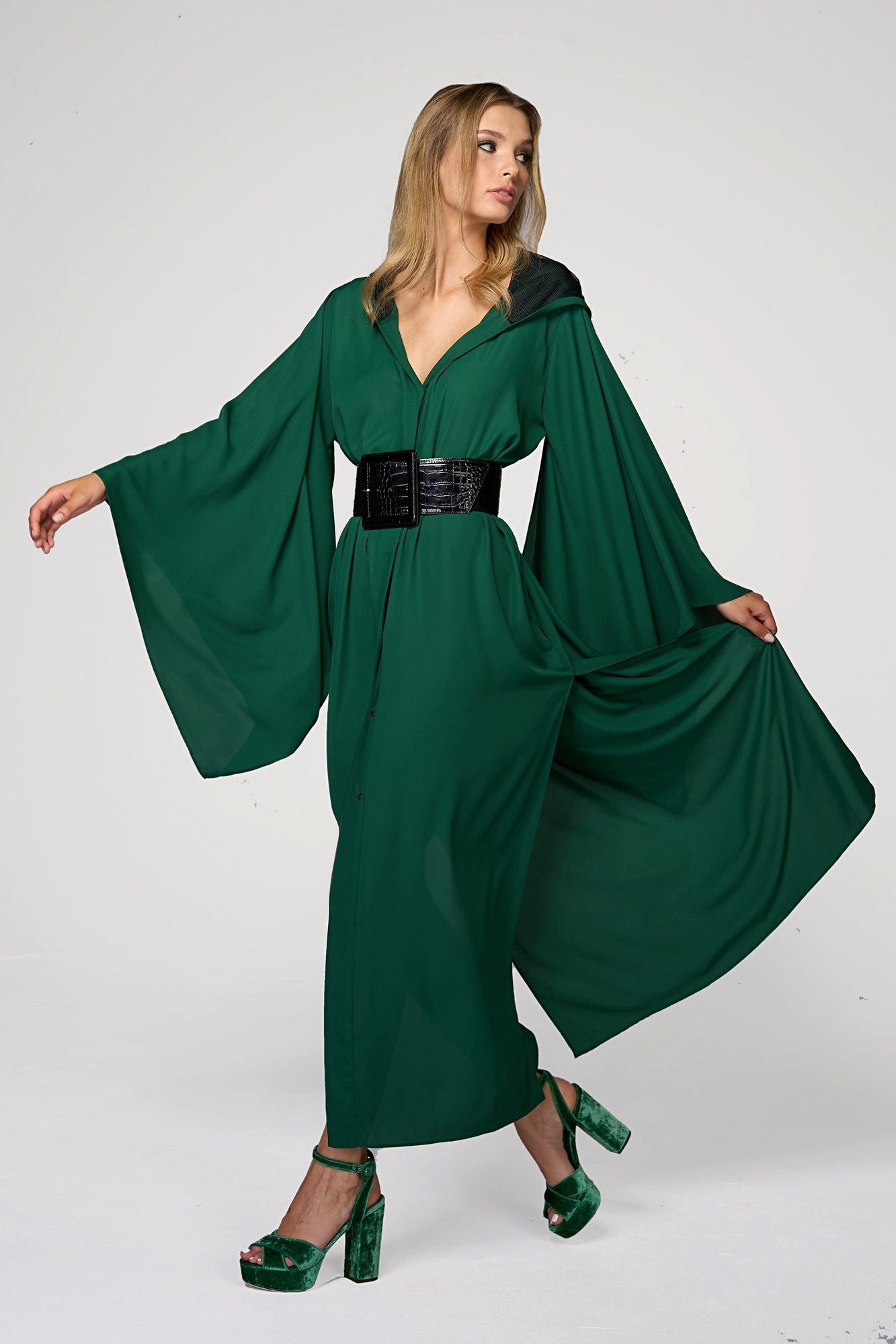 ILAY Lit Kleid & Haarband Violet- Kimono Flash Green