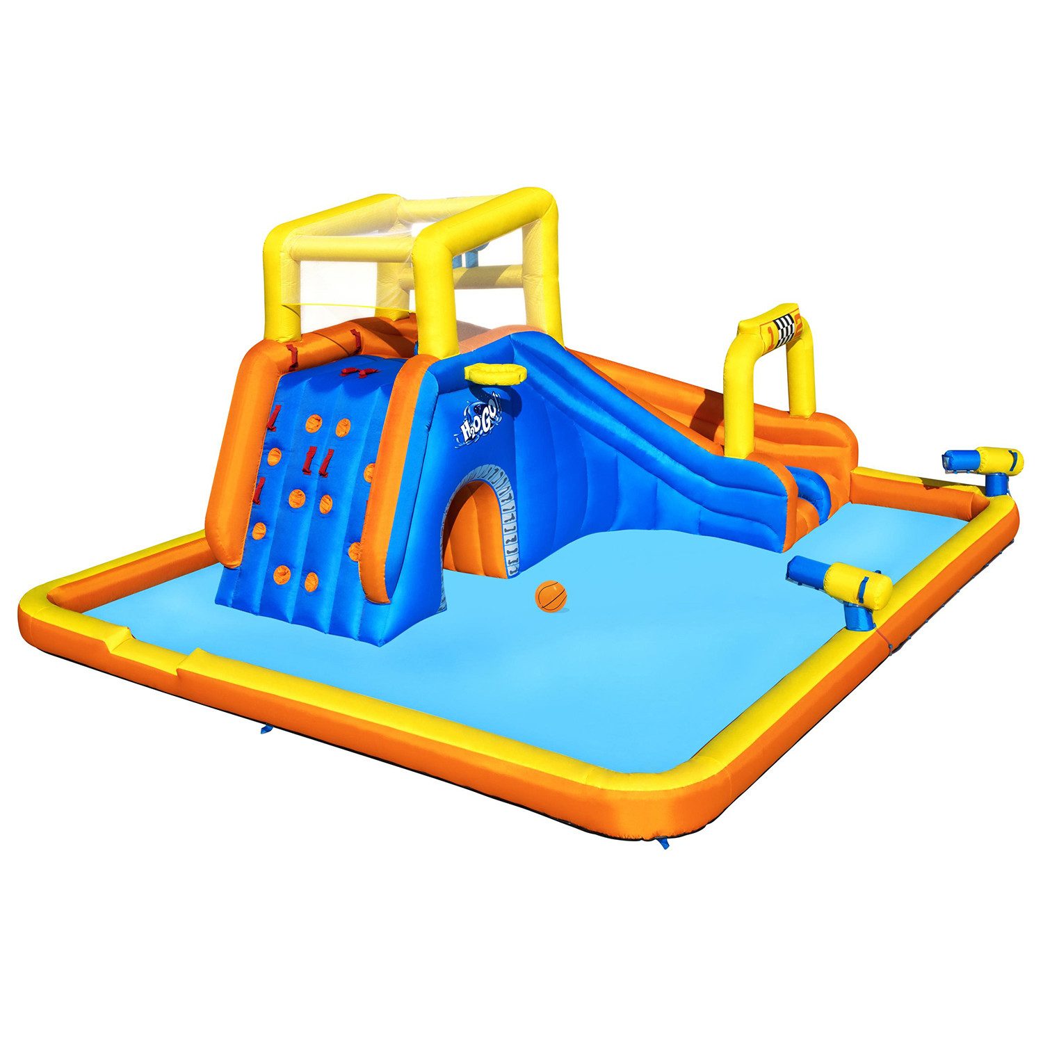 Bestway Hüpfburg H2OGO!® Mega-Wasserpark mit Dauergebläse Speedway 551 x 502 x 265 cm