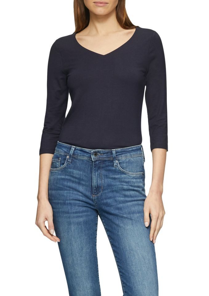 s.Oliver 3/4-Arm-Shirt - unifarbenes Basic Shirt günstig online kaufen