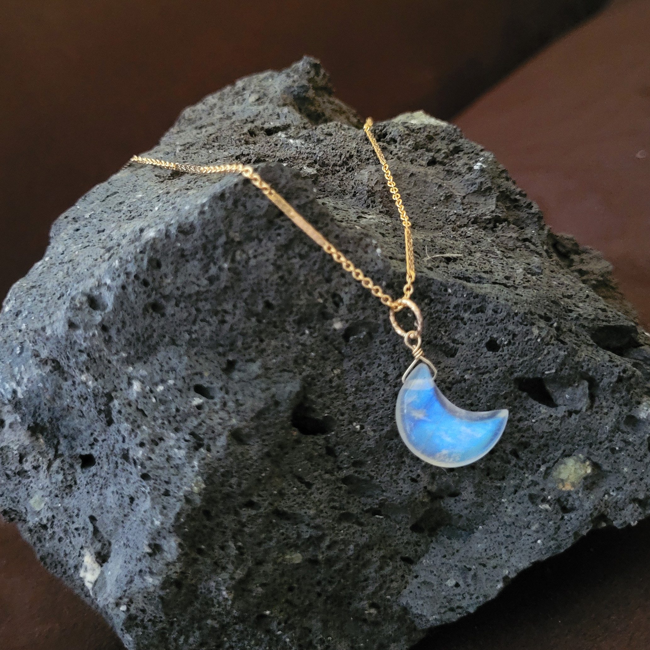 GOLDEN Kette mit Anhänger Mondstein Halskette, günstig online kaufen
