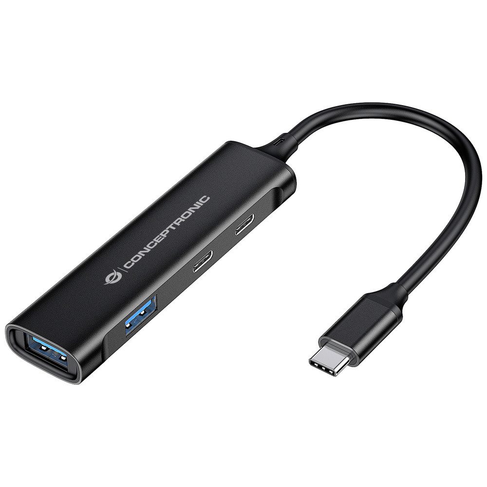 USB-Verteiler Conceptronic HUBBIES12B 4 Port USB-C® (USB 3.2 Gen 2) Multiport Hub S