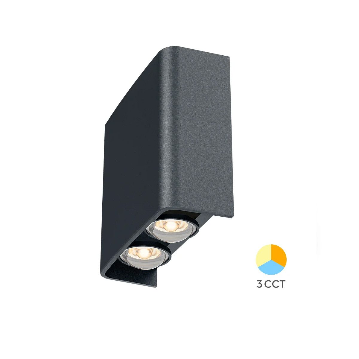 Mundotec Wandleuchte LED Wandleuchte Wandstrahler Fassadenleuchte Eckig, CCT, 4w 360 Lumen, CCT, 4w, 360 Lumen, CCT, 41 x 110 x 100 mm, Schwarz, Eckig, IP65