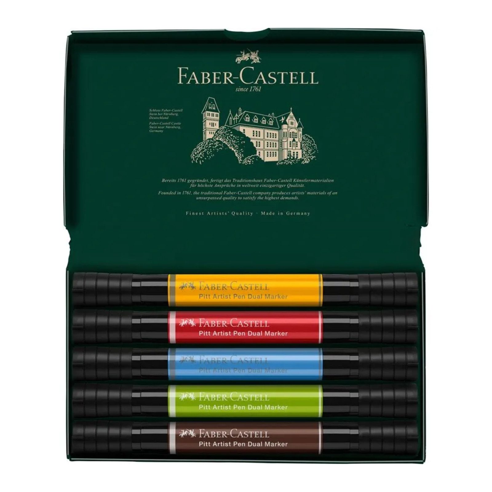 Faber-Castell Künstlerstift Faber-Castell PAP Dual Marker Tuschestift - 5er Etui