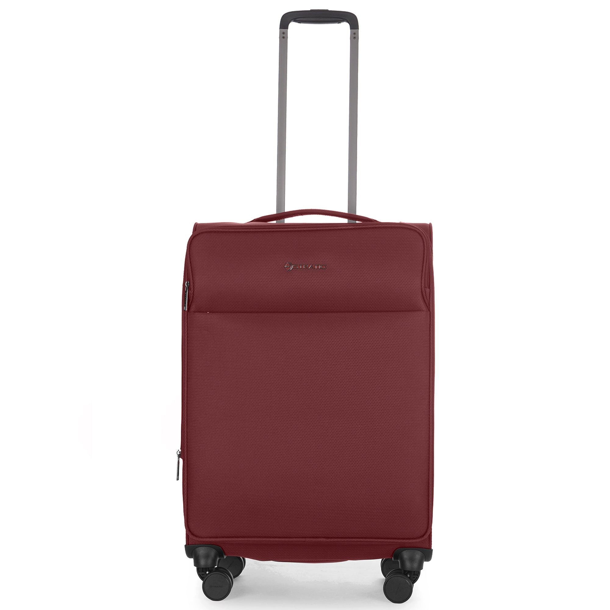 Stratic Koffer Light + -4-Rollen-Trolley 68 cm erw. (dark red), 4 Rollen Rollen