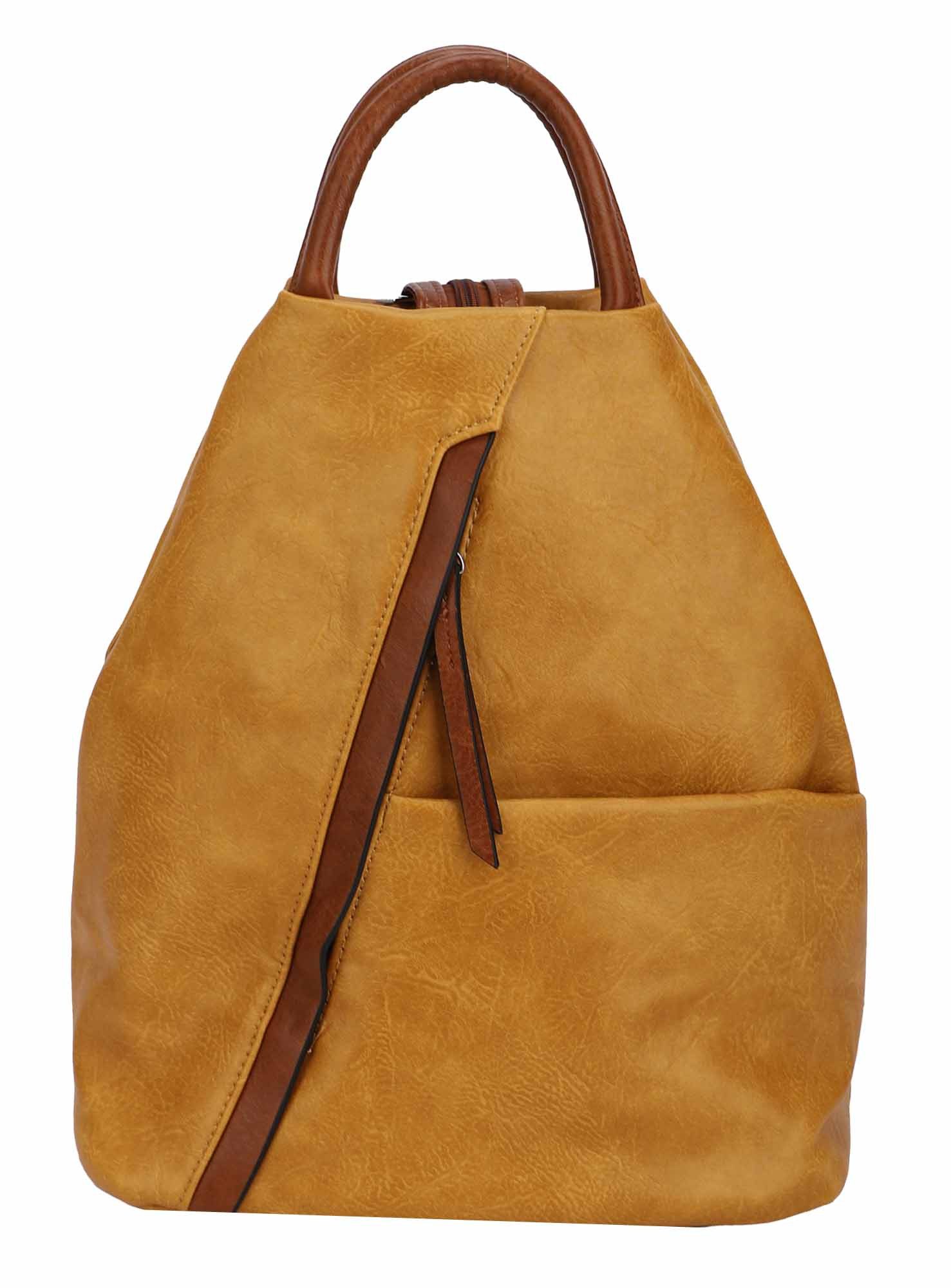 ITALYSHOP24 Rucksack Damen City- TagesRucksack Daypack Backpack Tasche Schultertasche Sport, Handtasche tragbar, Leder Optik viele Farben/Variationen, Schule Reise