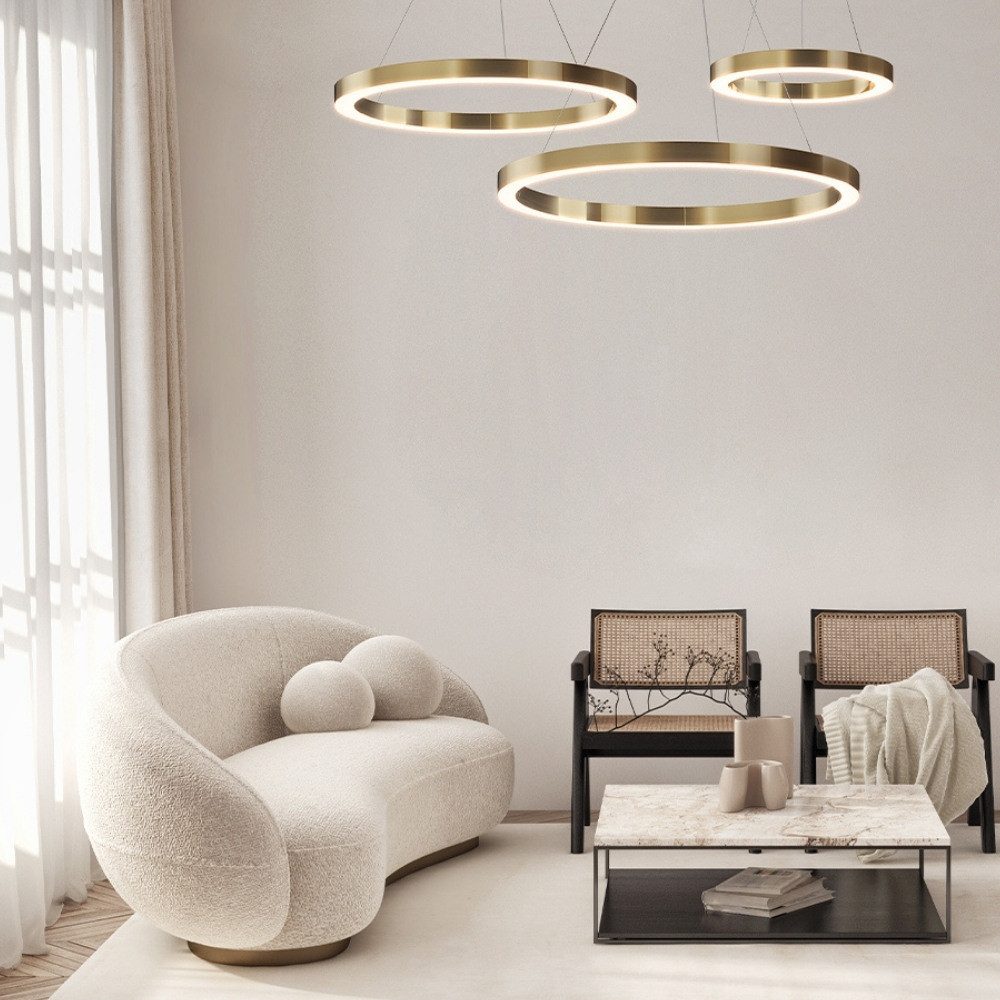 Maytoni Pendelleuchte LED Pendelleuchte Saturno in Gold, LED