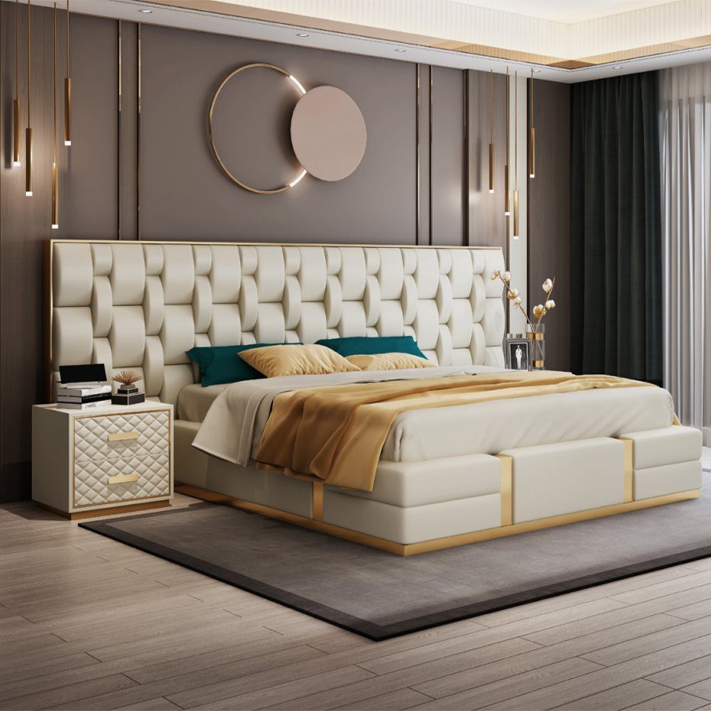 JVmoebel Bett Bett Polster Design Luxus Doppel Betten Schlaf Zimmer Hotel Bett Neu (Bett), Made In Europe