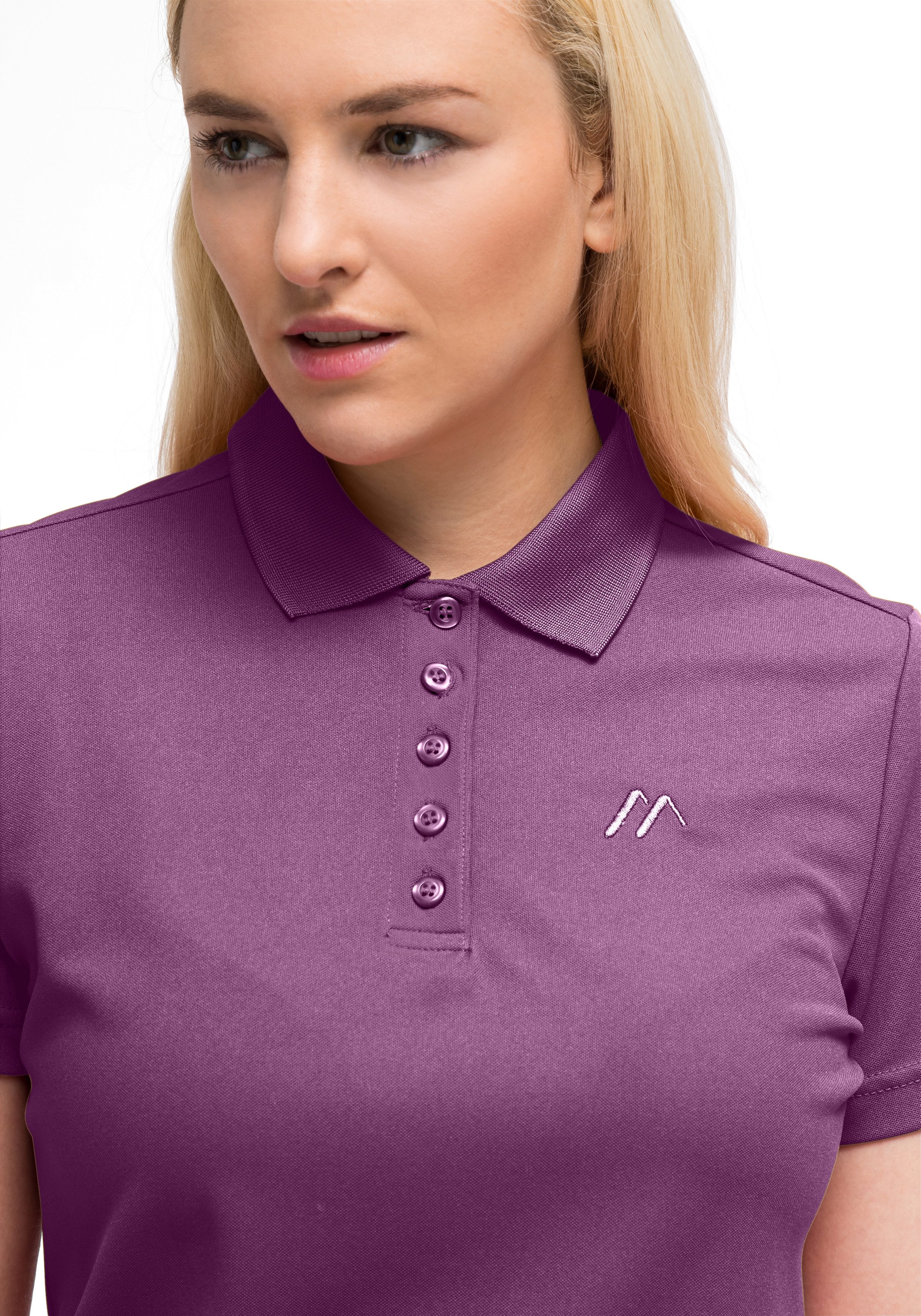 Maier Sports Poloshirt Ulrike Damen Polo kurzarm, leichtes Shirt, Funktionsshirt mit Kragen, Reg Fit