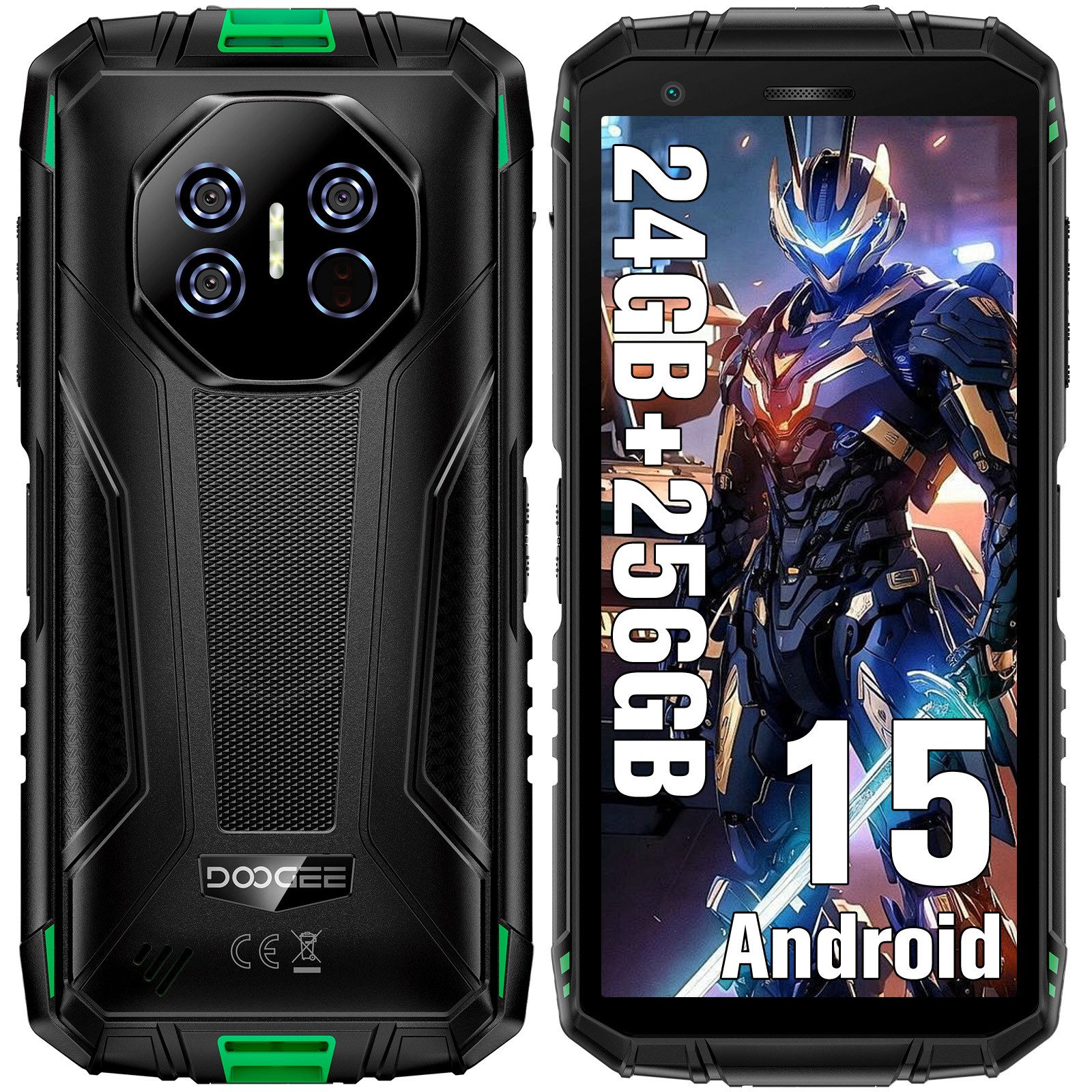 DOOGEE Fire 3 Ultra 24GB RAM+256GB ROM Android 15 Outdoor Smartphone (13,97 cm/5.5 Zoll, 256 GB Speicherplatz, 16 MP Kamera, 5,5'' Display, IP68/IP69, 16MP Kamera, 8350mAh, NFC, OTG, GPS)