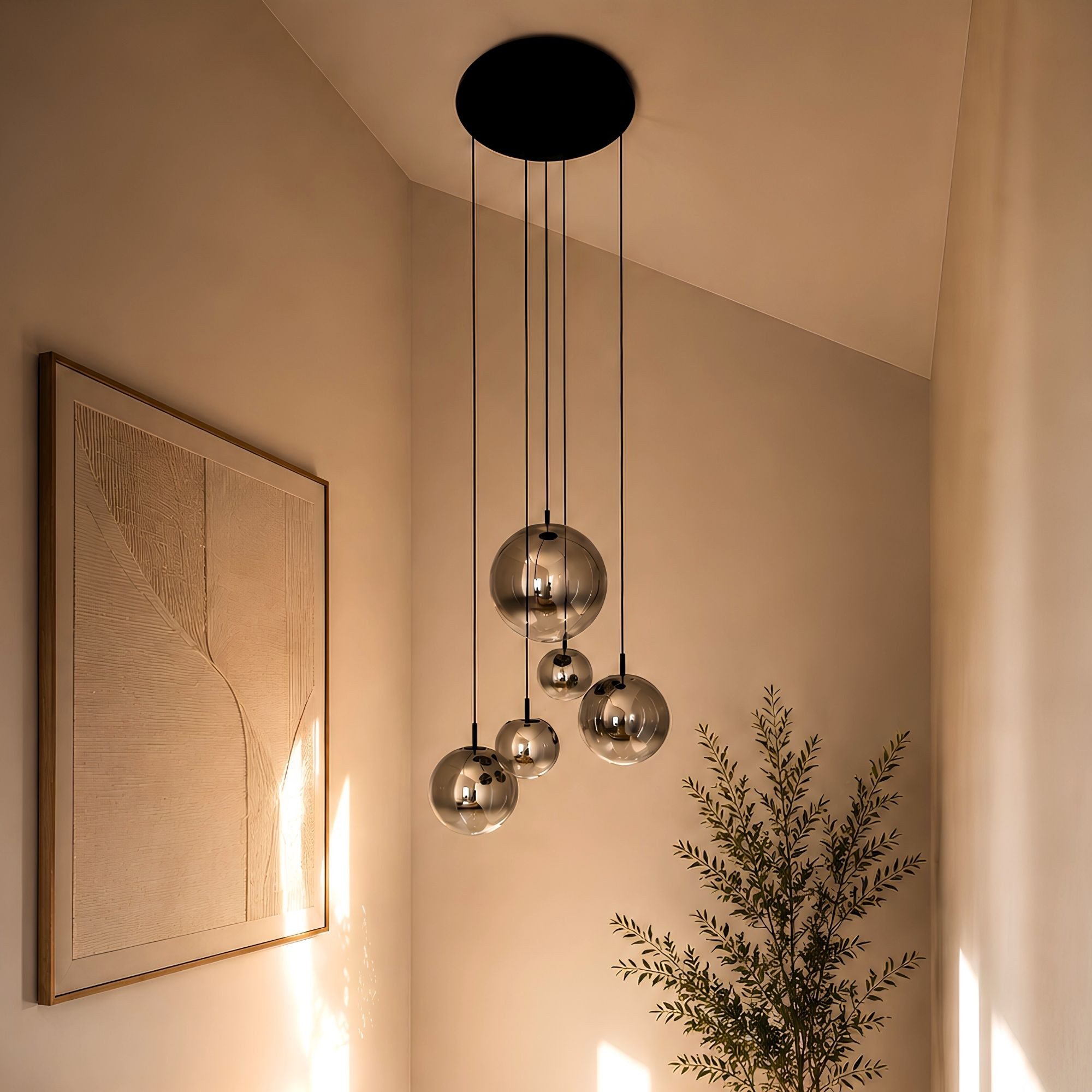 s.luce Pendelleuchte Orb 5-flammige Galerielampe Modular