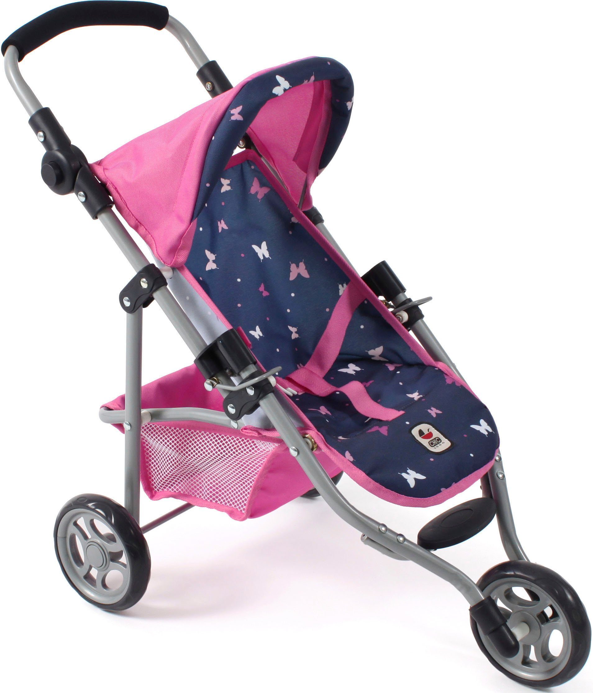 CHIC2000 Puppenbuggy Jogging-Buggy Lola, Butterfly, rosa, mit klappbarem Verdeck