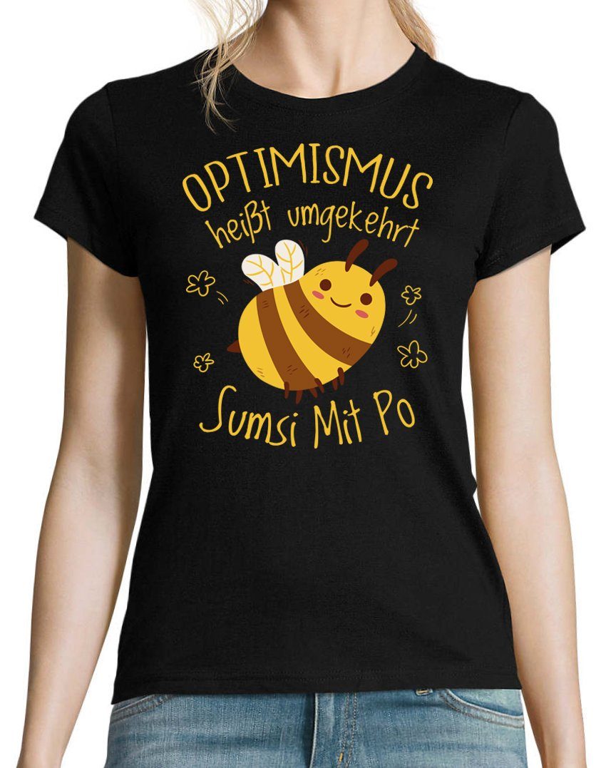 Youth Designz T-Shirt Optimismus heißt umgekehrt Sumsi Mit Po Damen Shirt M günstig online kaufen