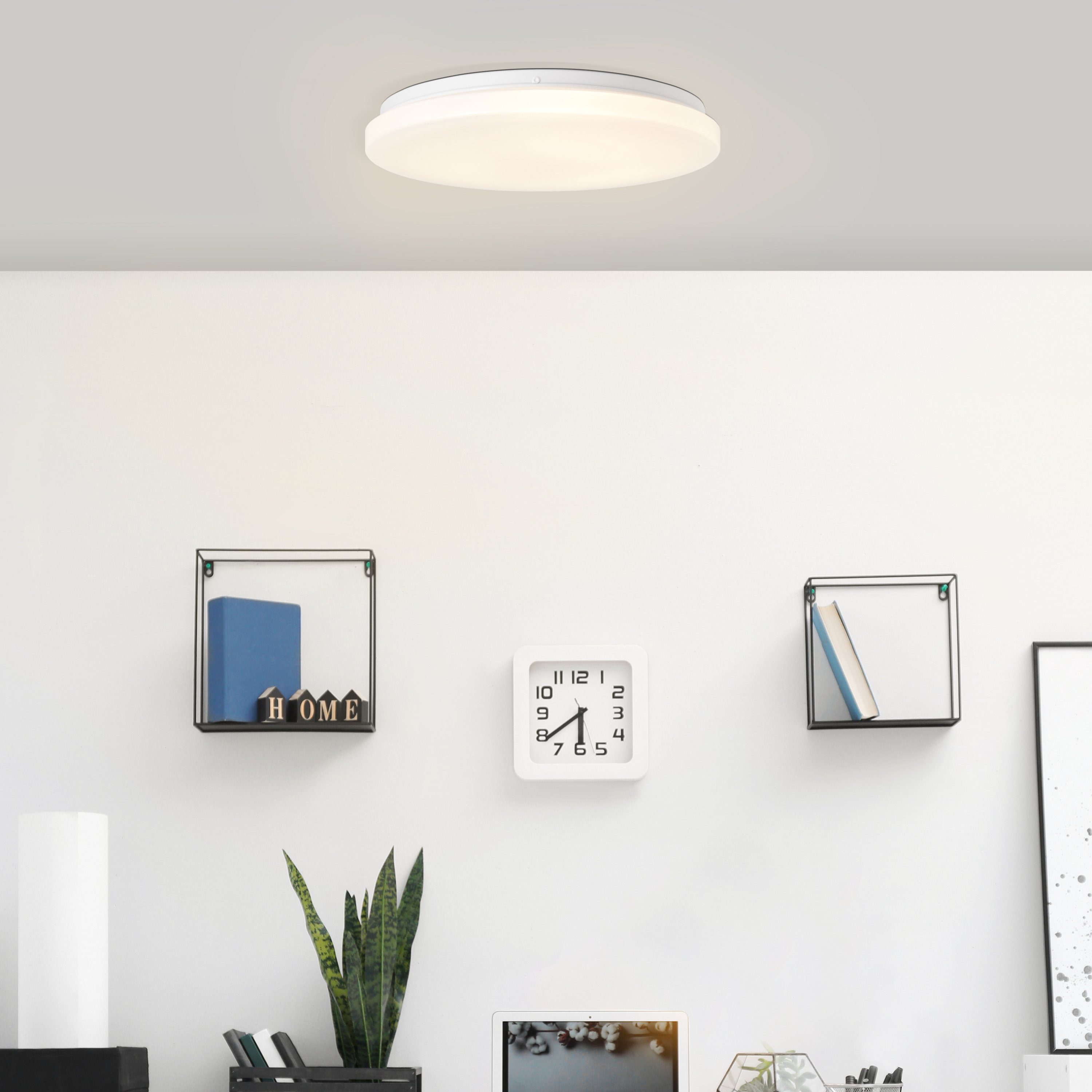 Deckenleuchte weiß, 33cm integriert LED Metall/Kunststoff, Deckenleuchte 1x LED Alon, Brilliant Alon