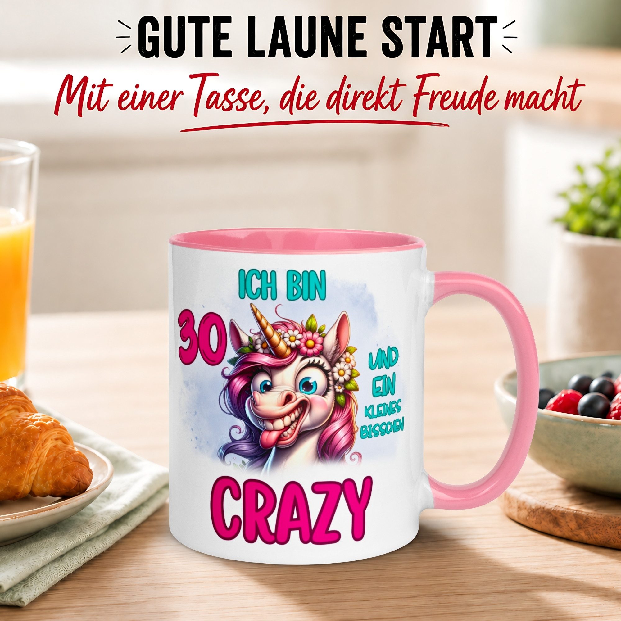 Momentals Tasse 30 Geburtstag Frau – Ein bisschen Crazy – Geburtstagsgeschenk Frauen, Gratis Versand · Links-&Rechtshänder · Spülmaschinenfest