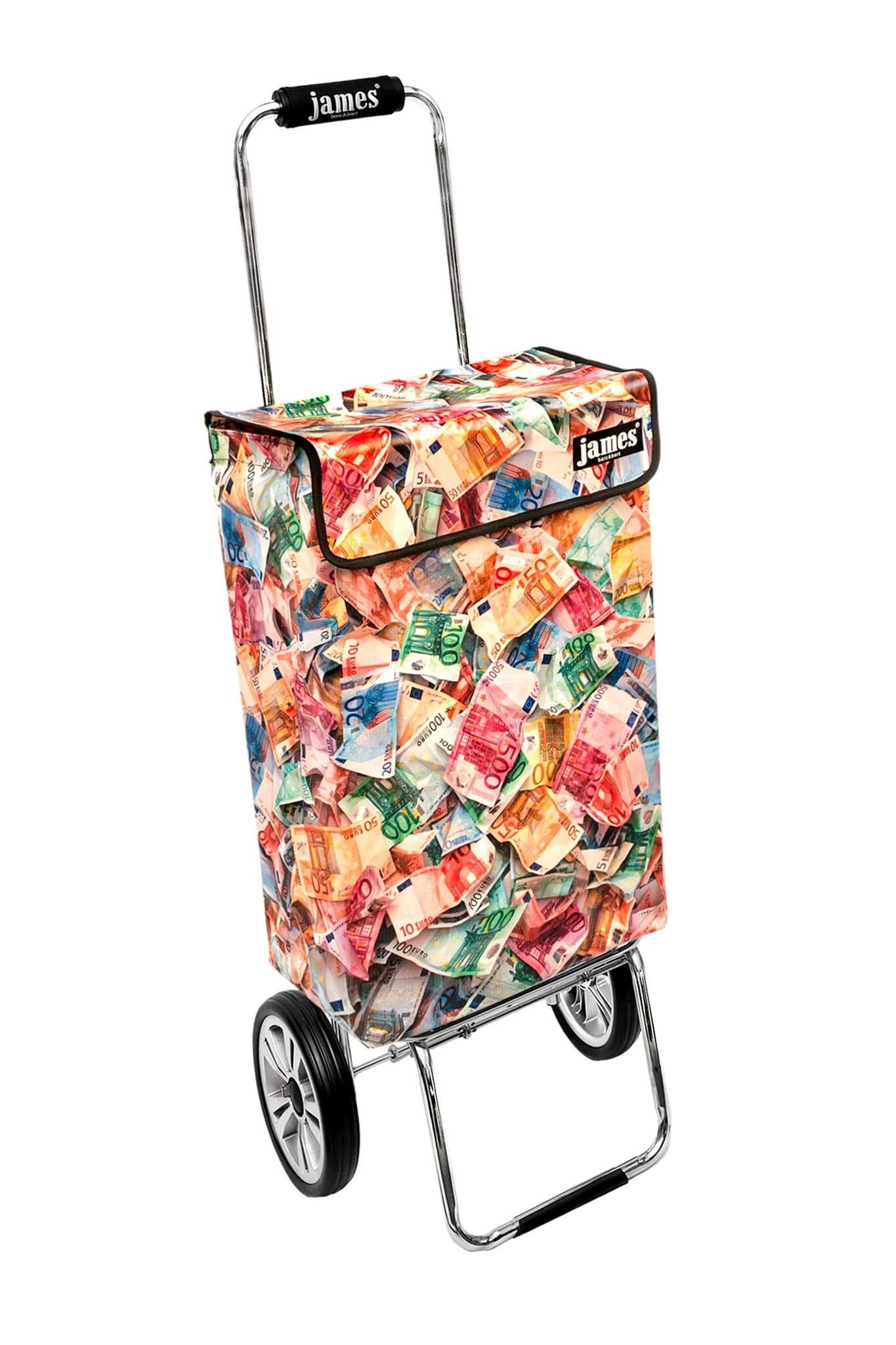 james Einkaufstrolley MONEY - stabiler Einkaufswagen mit individuellem Design, Handmade in Austria - Einkaufsbegleiter mit viel Stauraum - trägt 40kg