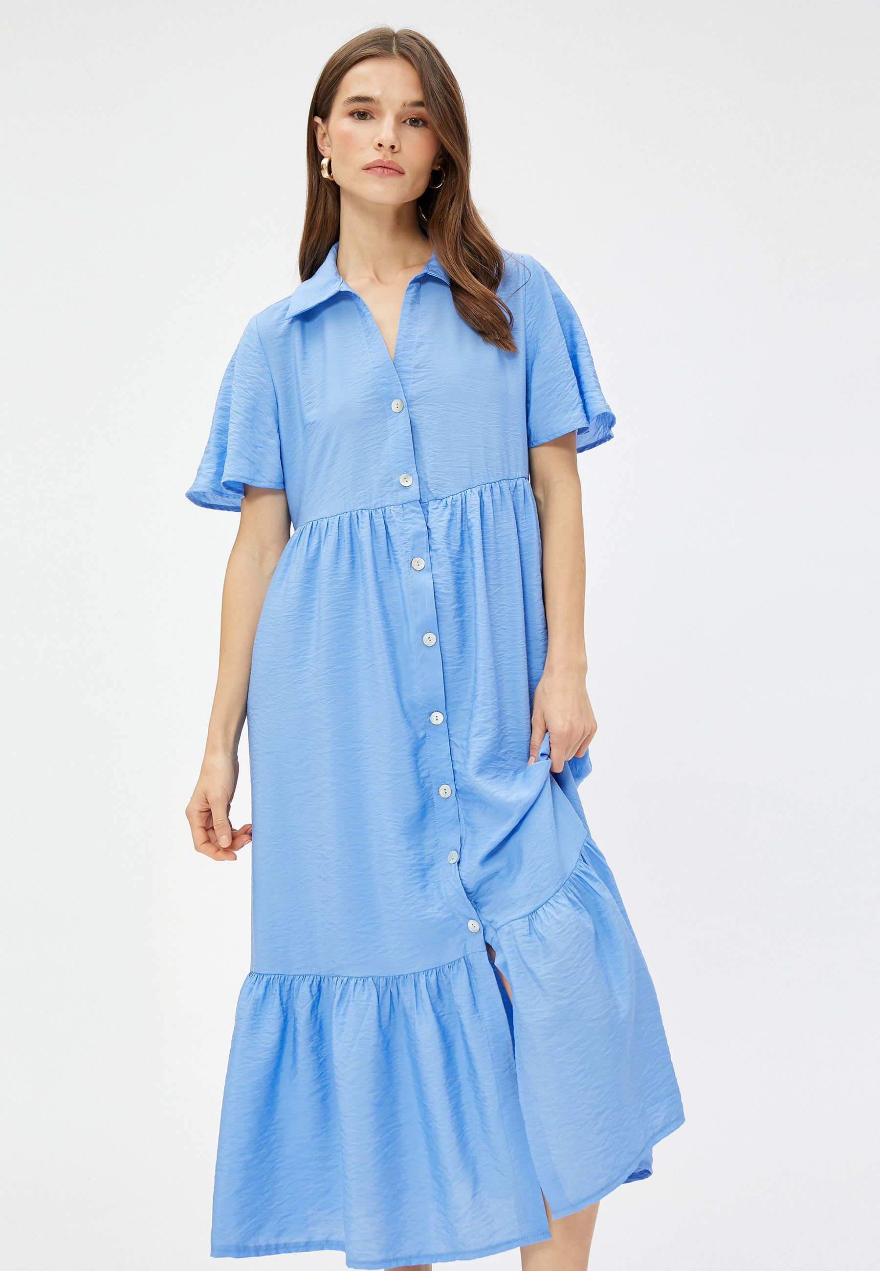 Midikleid Midi Länge Button-Down Kleid